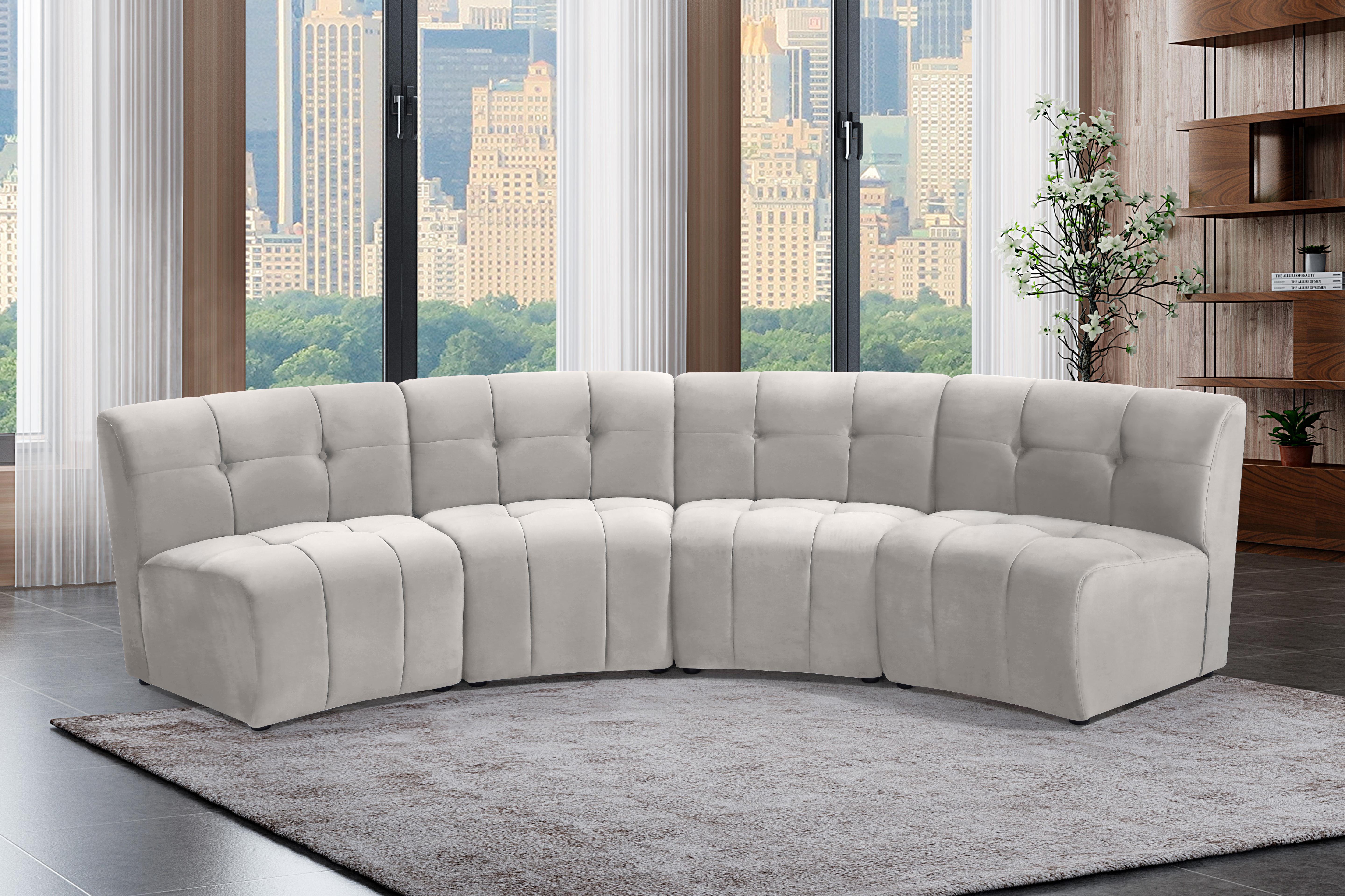 Limitless Cream Velvet 4pc. Modular Sectional - Luxury Home Furniture (MI)