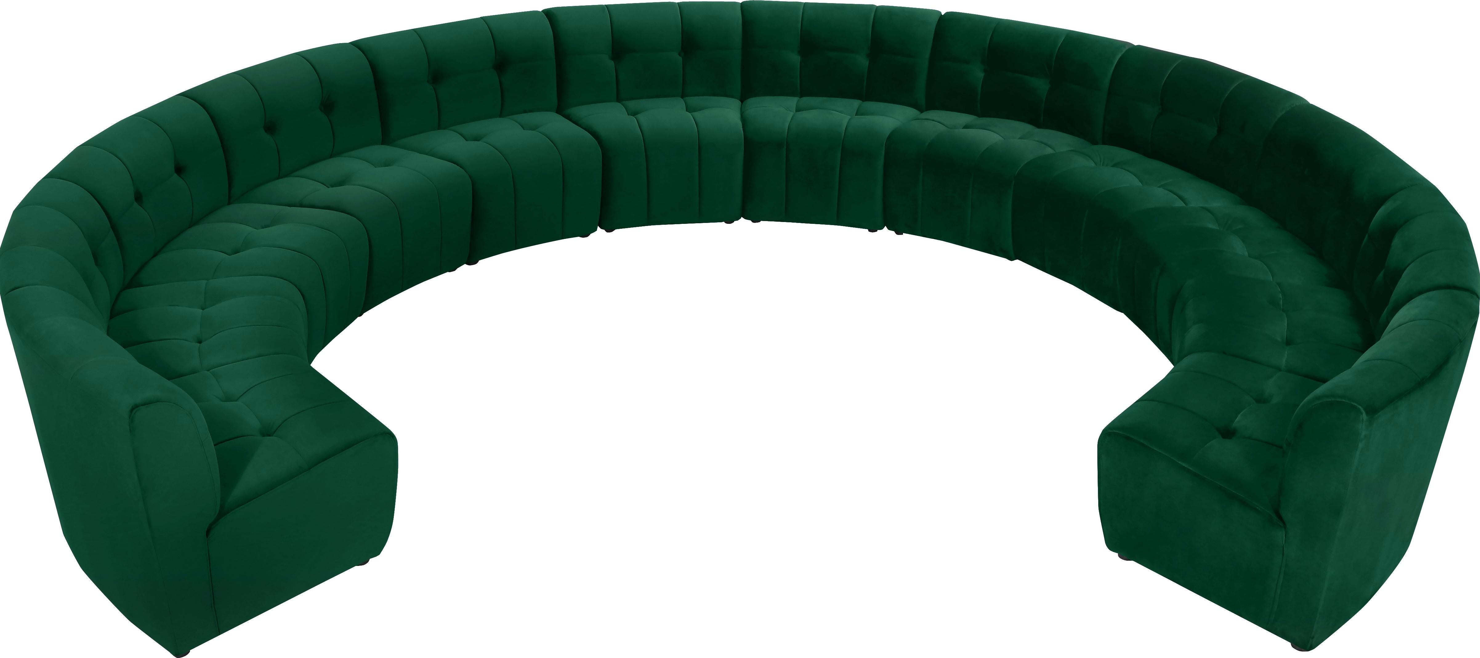 Limitless Green Velvet 12pc. Modular Sectional - Luxury Home Furniture (MI)