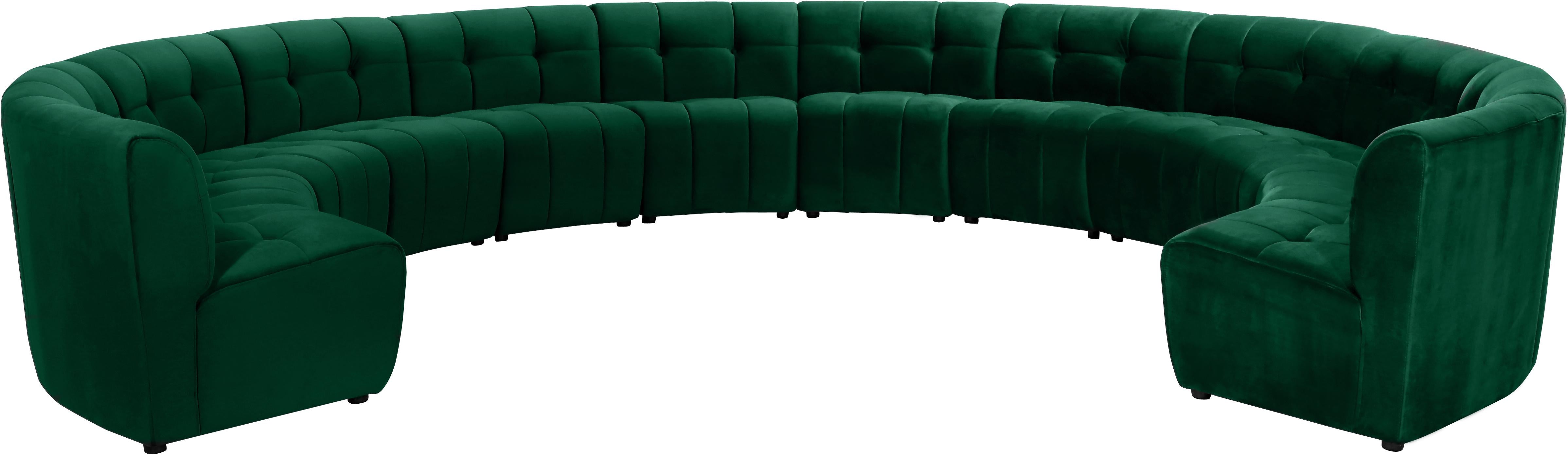 Limitless Green Velvet 12pc. Modular Sectional - Luxury Home Furniture (MI)