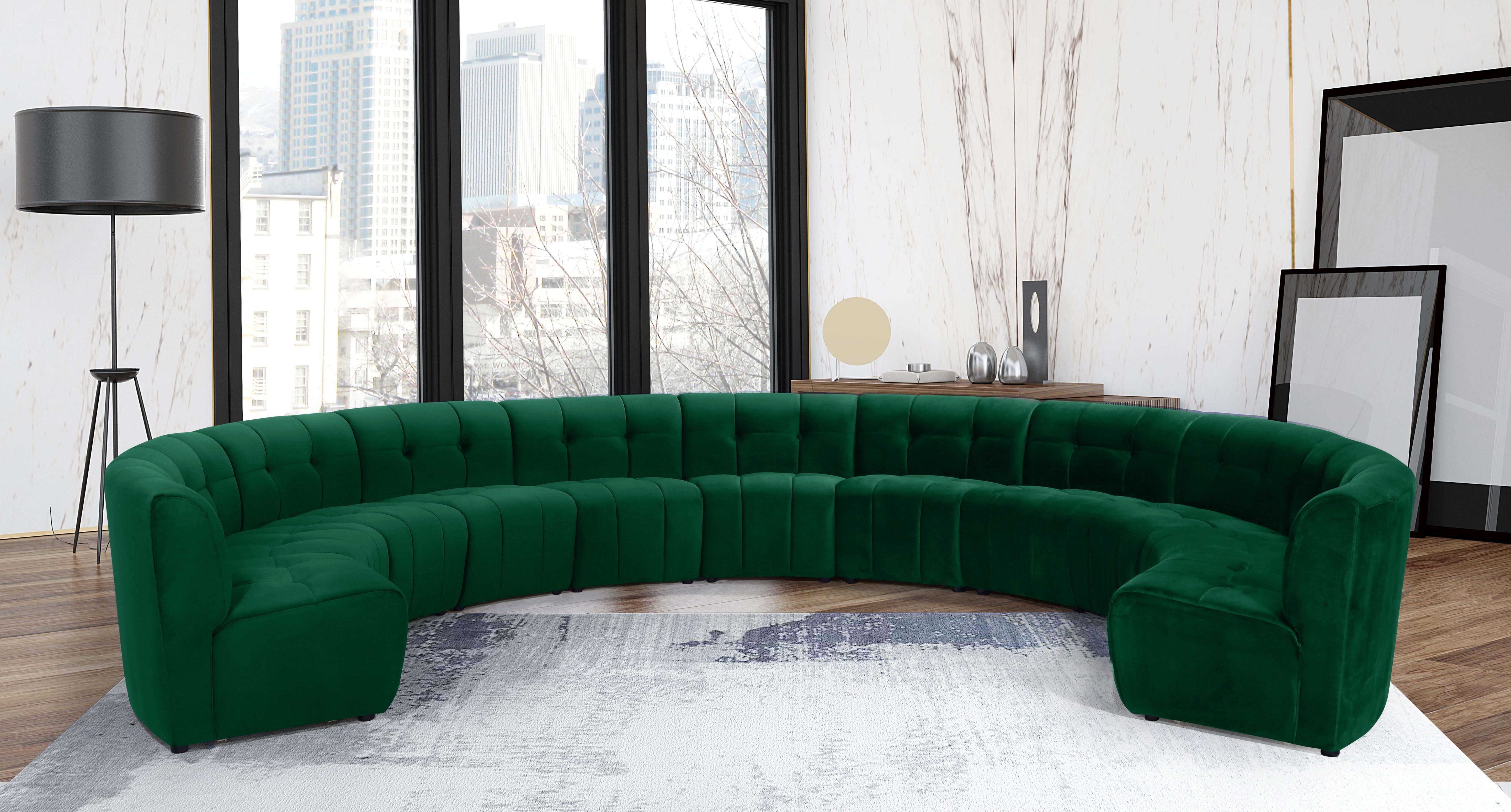 Limitless Green Velvet 11pc. Modular Sectional - Luxury Home Furniture (MI)