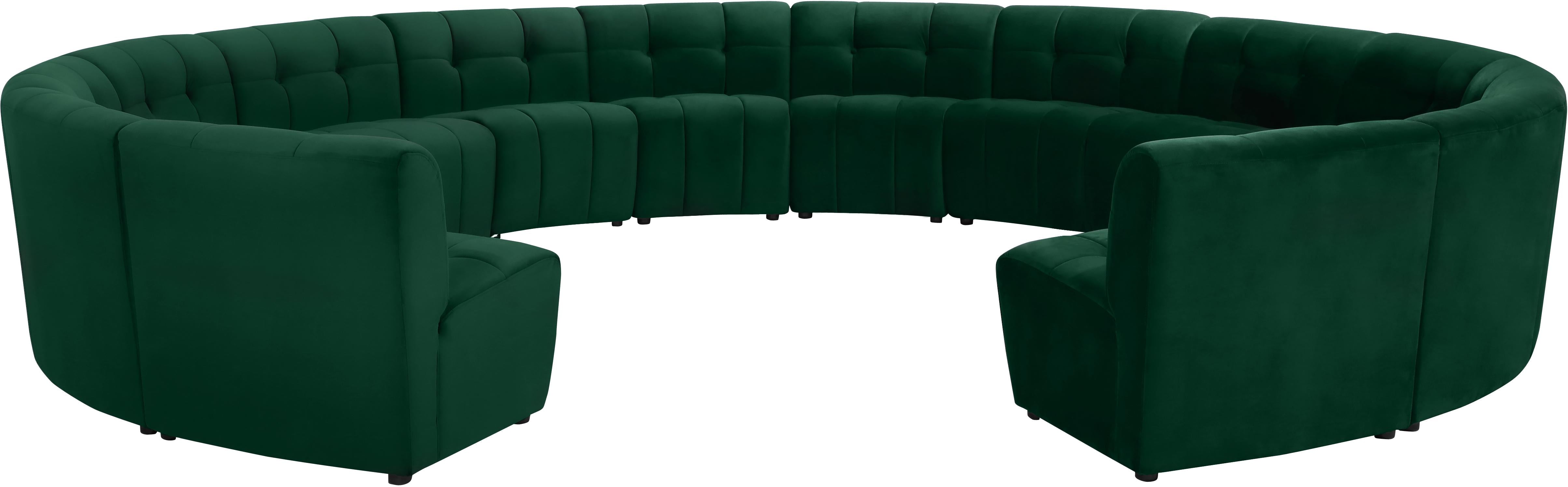 Limitless Green Velvet 14pc. Modular Sectional