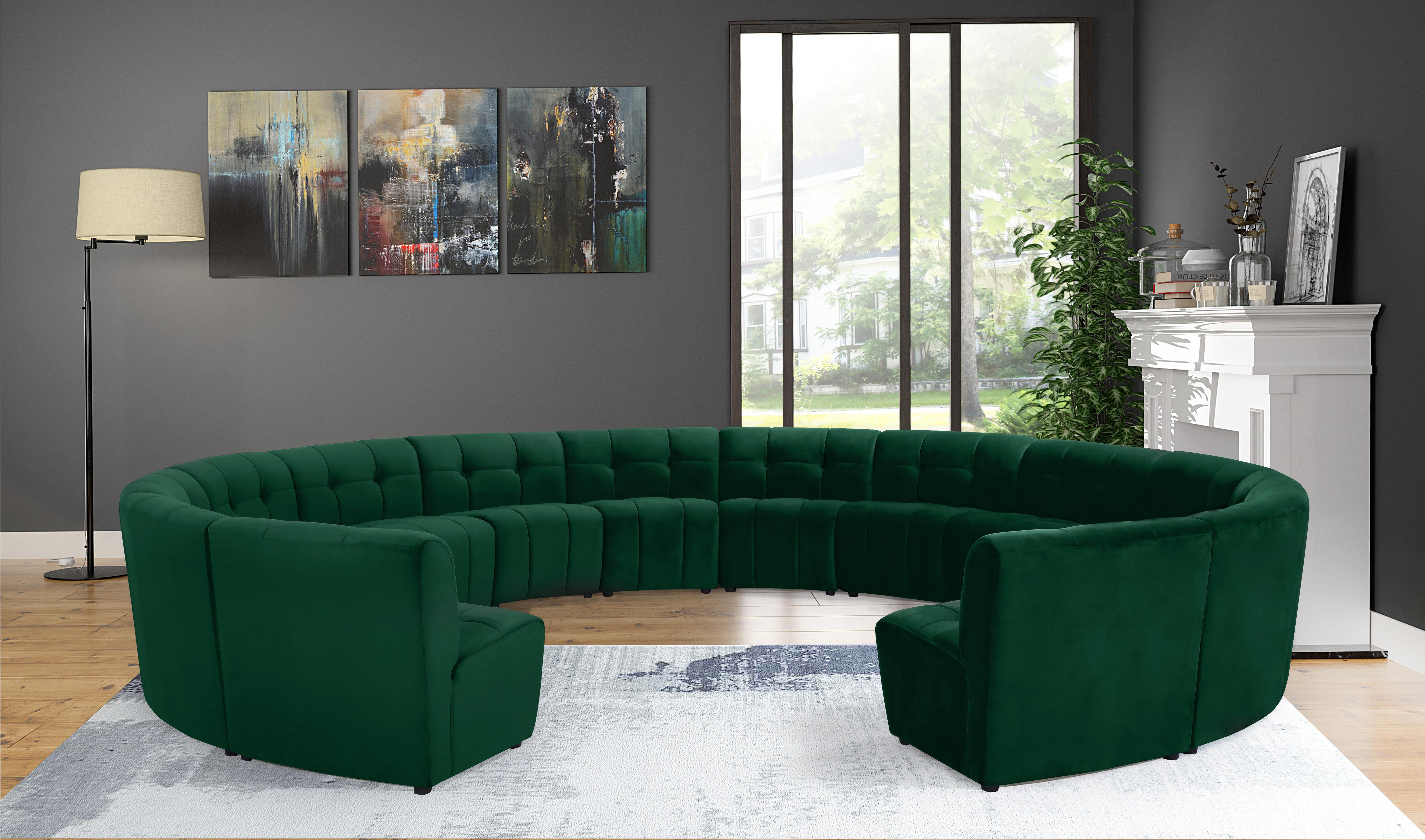 Limitless Green Velvet 14pc. Modular Sectional - Luxury Home Furniture (MI)