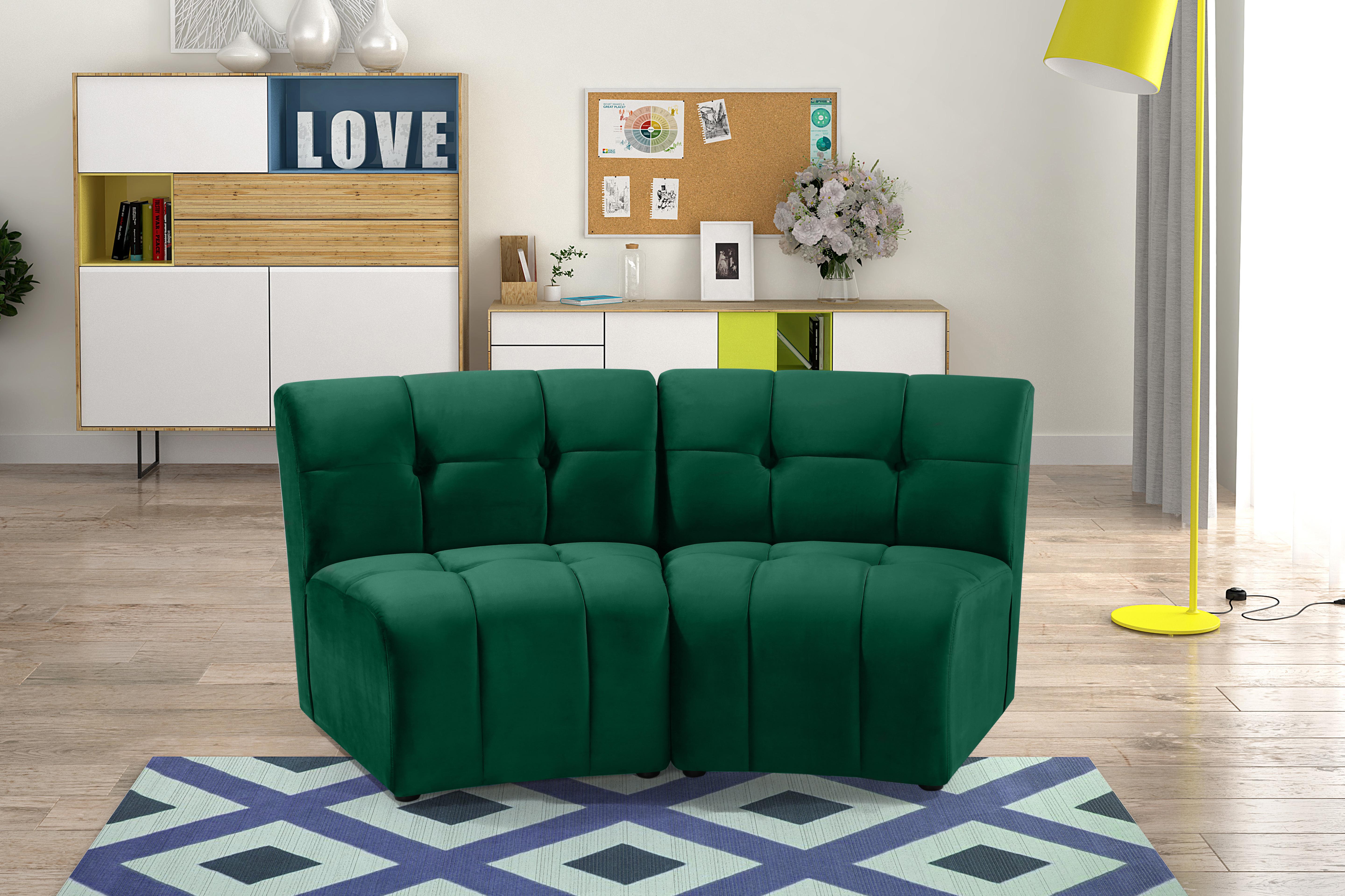 Limitless Green Velvet 2pc. Modular Sectional - Luxury Home Furniture (MI)