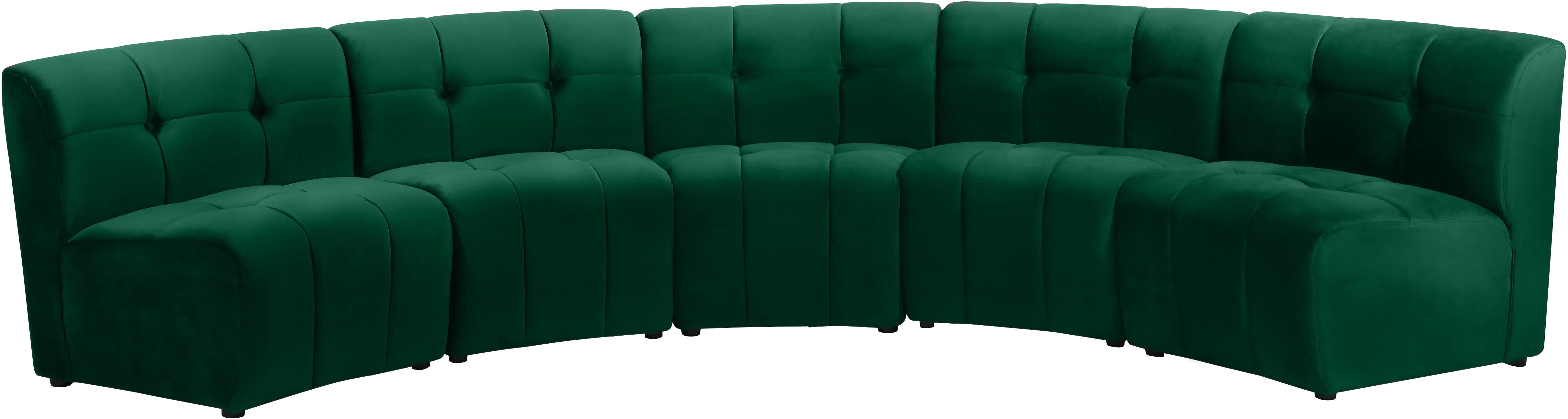 Limitless Green Velvet 5pc. Modular Sectional - Luxury Home Furniture (MI)