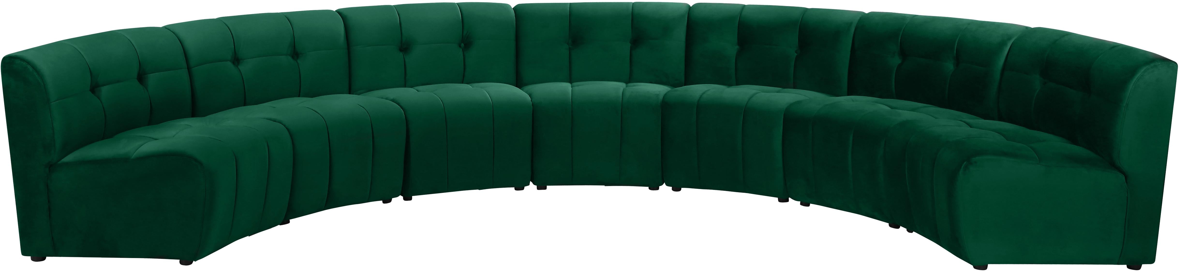 Limitless Green Velvet 7pc. Modular Sectional