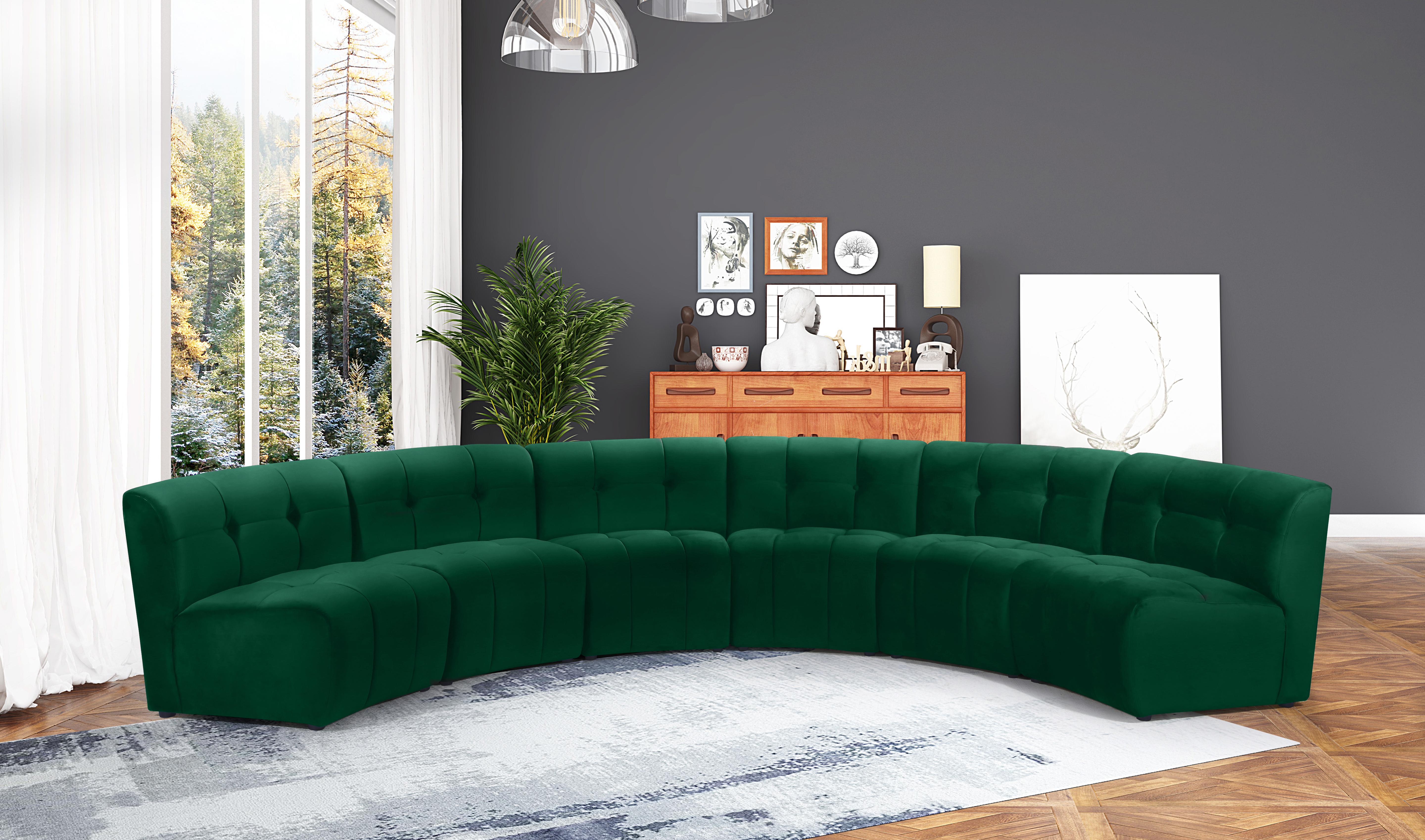 Limitless Green Velvet 6pc. Modular Sectional - Luxury Home Furniture (MI)