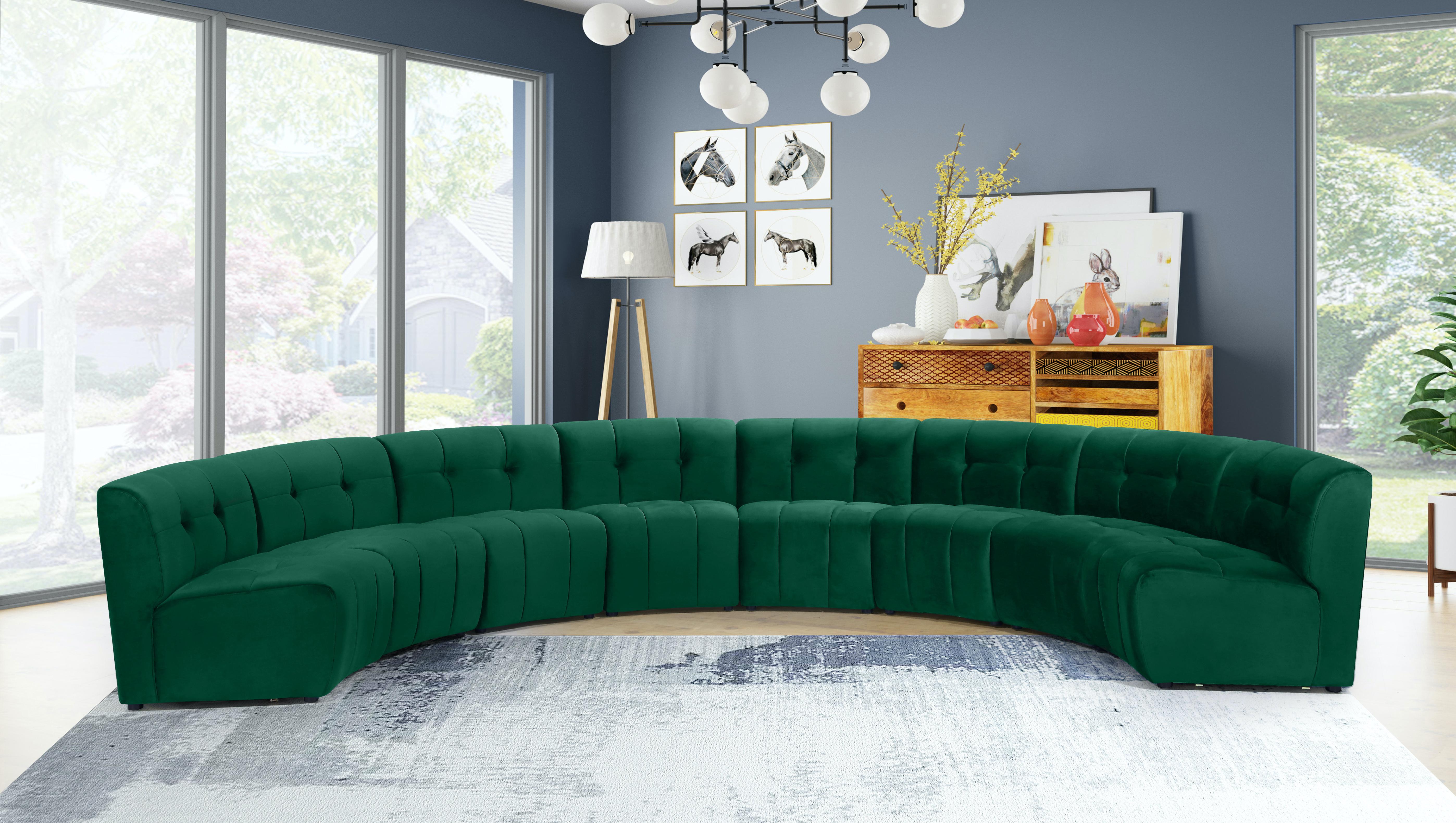 Limitless Green Velvet 8pc. Modular Sectional - Luxury Home Furniture (MI)
