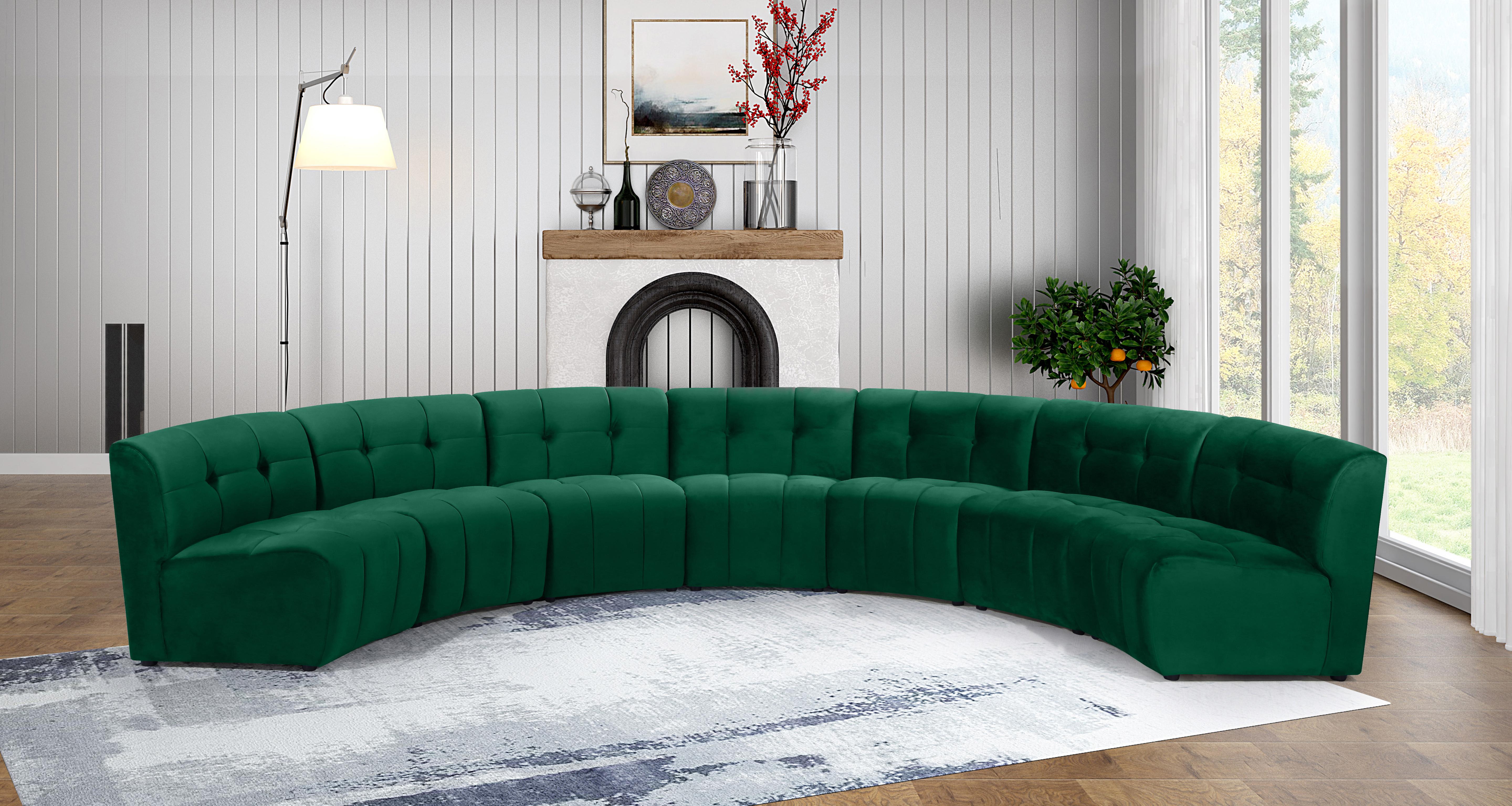 Limitless Green Velvet 7pc. Modular Sectional - Luxury Home Furniture (MI)