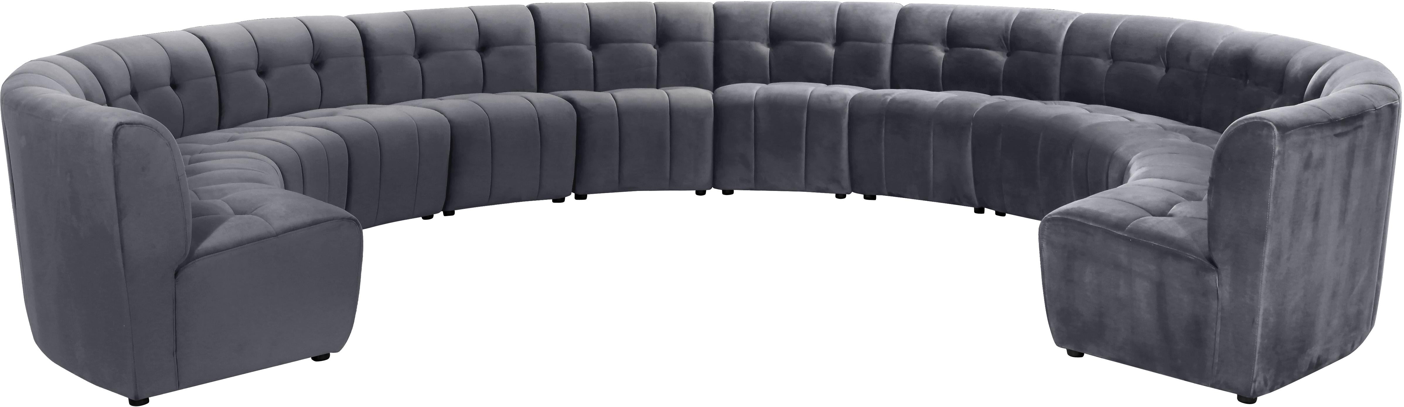 Limitless Grey Velvet 12pc. Modular Sectional - Luxury Home Furniture (MI)