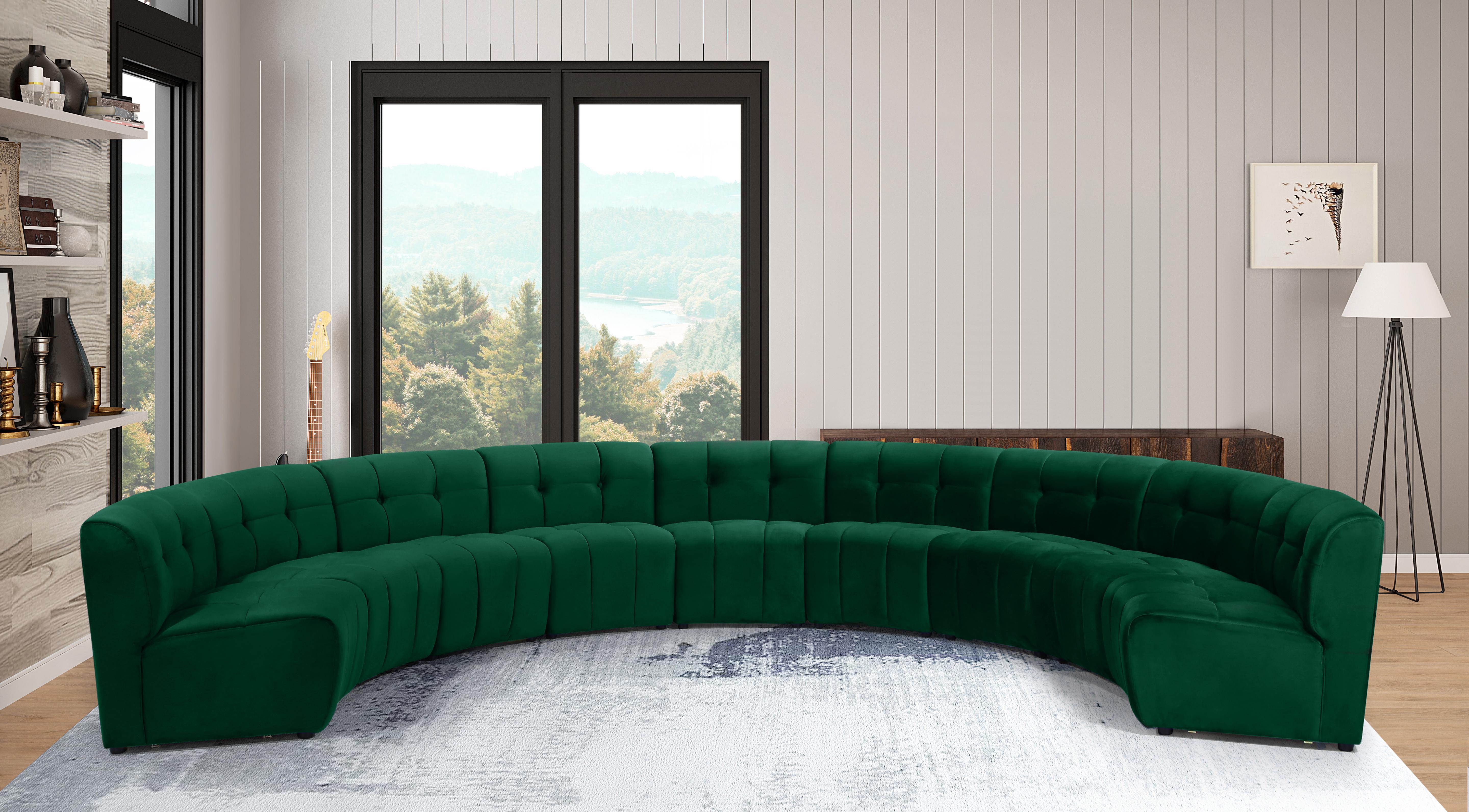 Limitless Green Velvet 9pc. Modular Sectional - Luxury Home Furniture (MI)