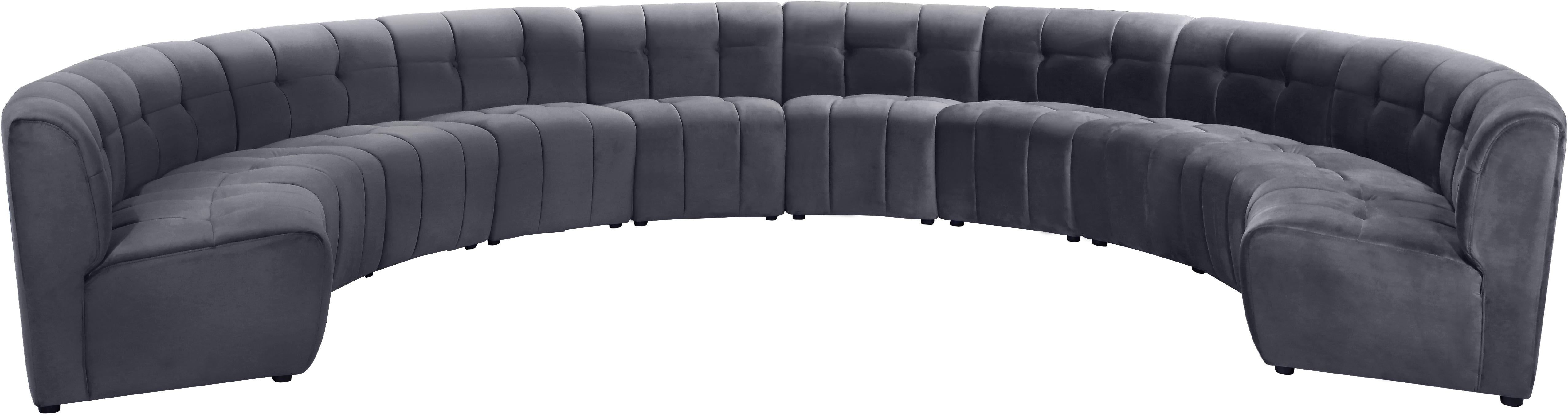 Limitless Grey Velvet 10pc. Modular Sectional - Luxury Home Furniture (MI)