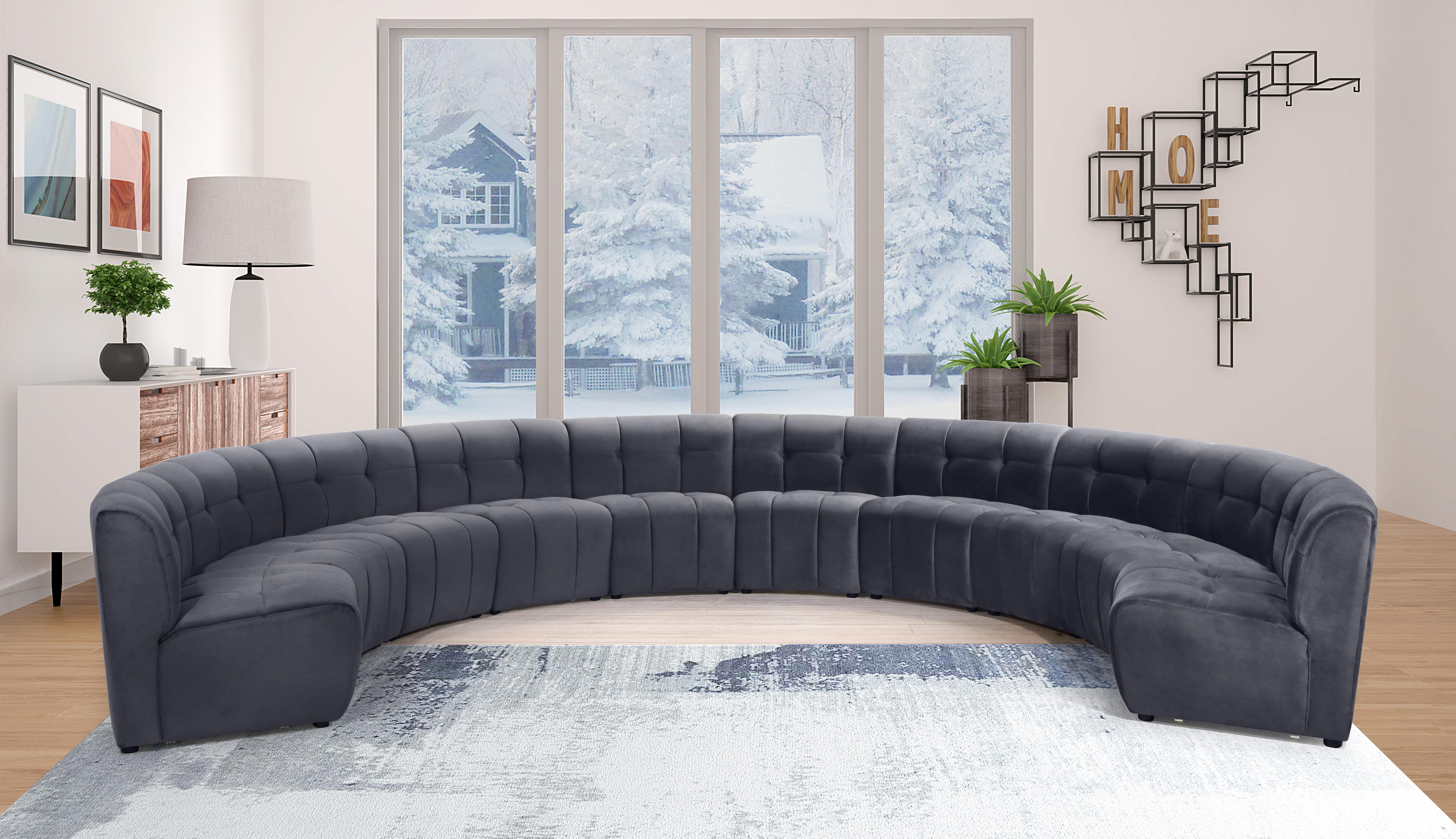 Limitless Grey Velvet 10pc. Modular Sectional - Luxury Home Furniture (MI)