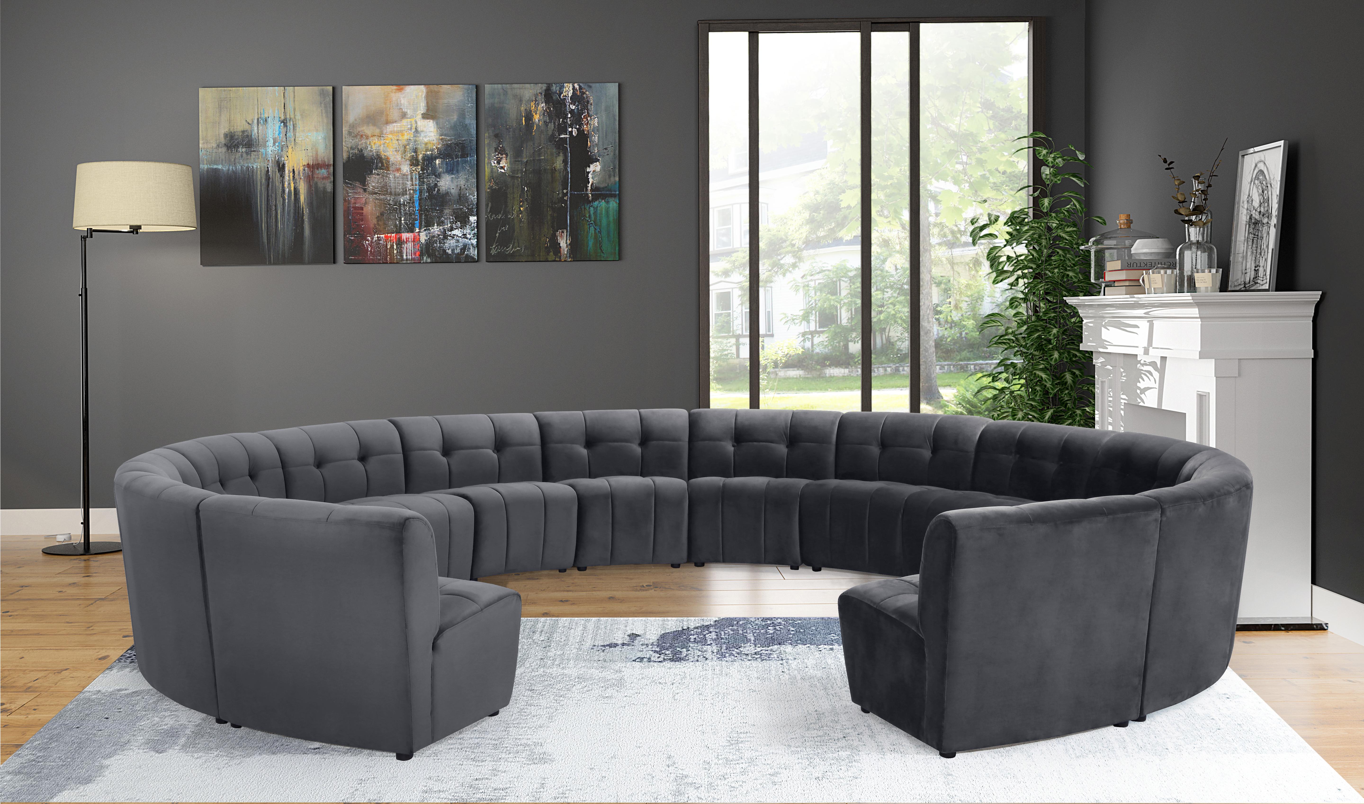 Limitless Grey Velvet 14pc. Modular Sectional - Luxury Home Furniture (MI)