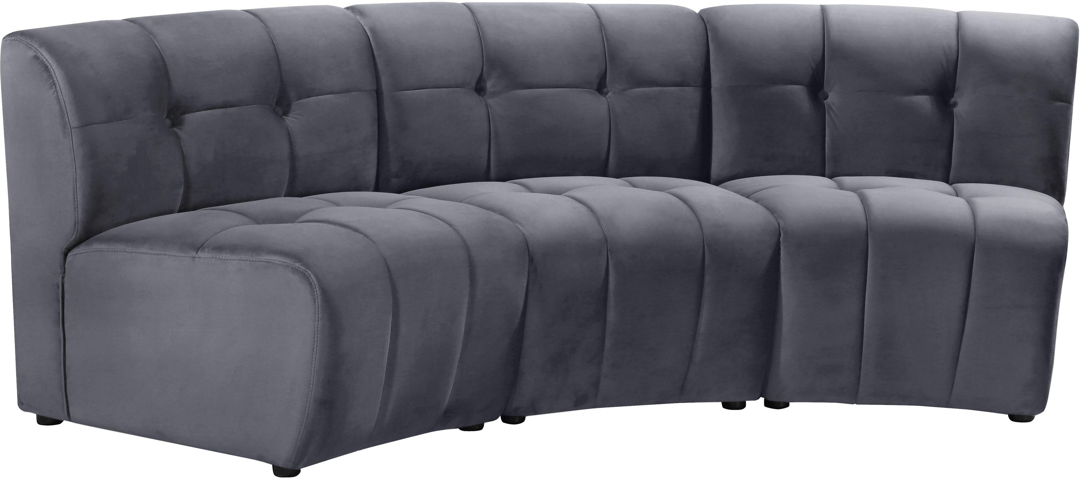 Limitless Grey Velvet 3pc. Modular Sectional - Luxury Home Furniture (MI)
