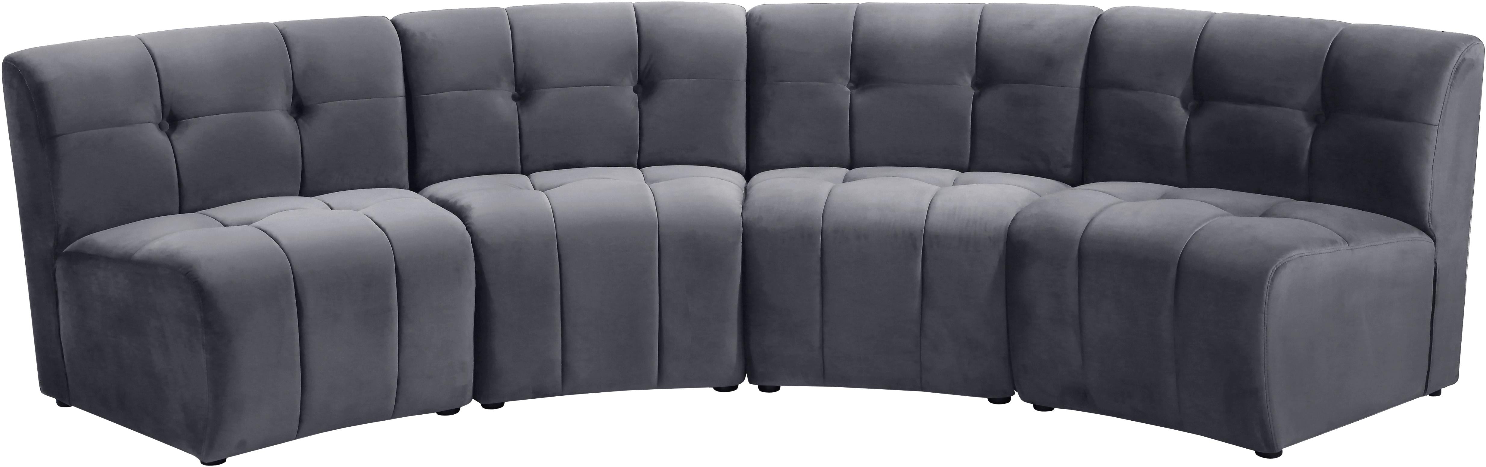 Limitless Grey Velvet 4pc. Modular Sectional - Luxury Home Furniture (MI)