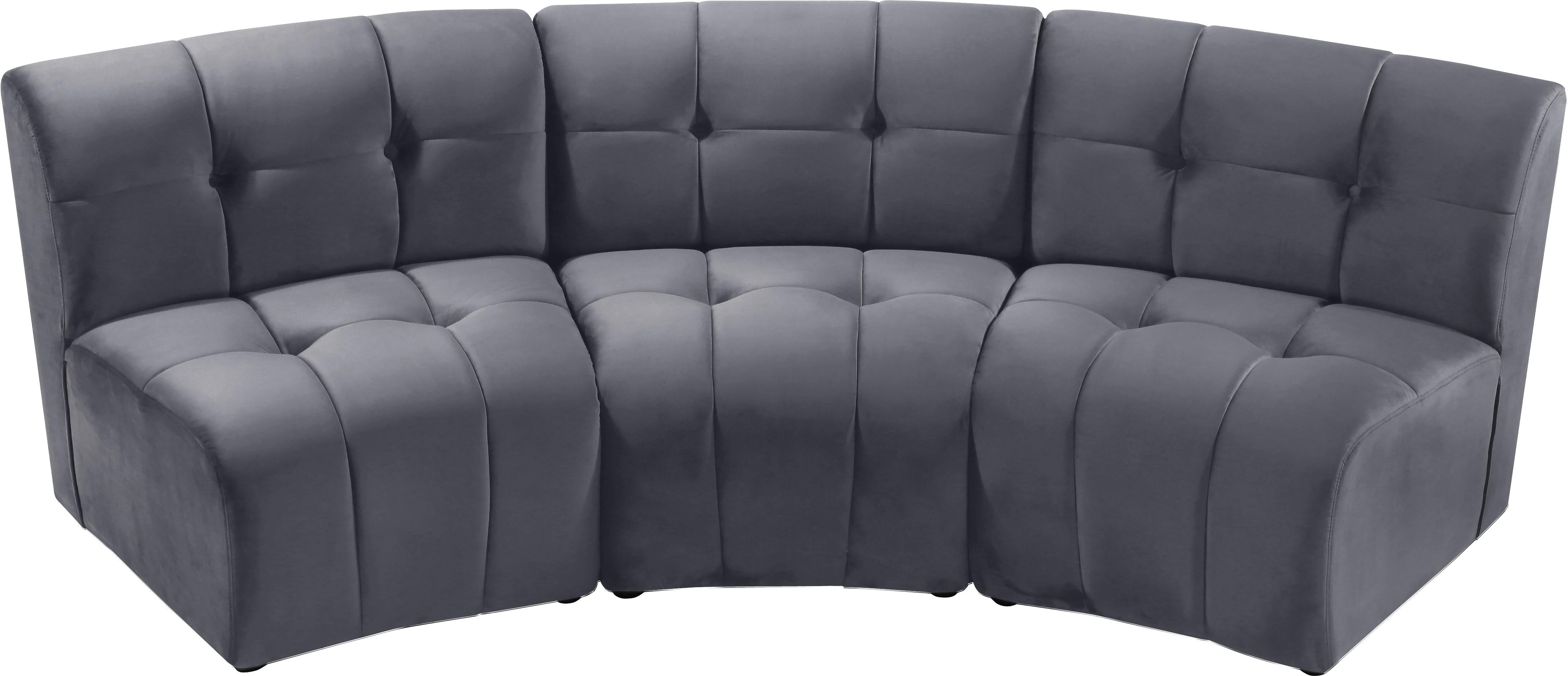 Limitless Grey Velvet 3pc. Modular Sectional - Luxury Home Furniture (MI)