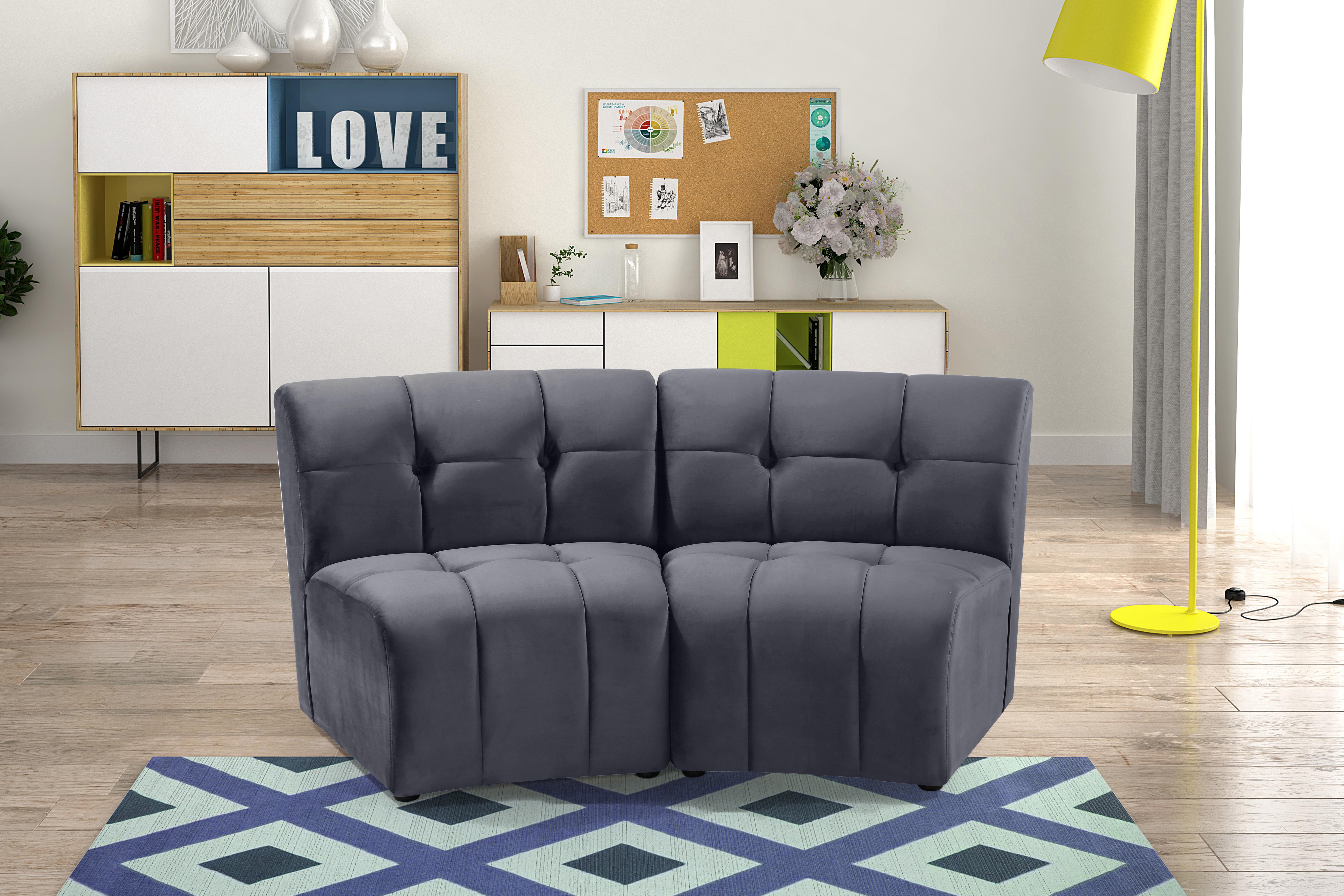 Limitless Grey Velvet 2pc. Modular Sectional - Luxury Home Furniture (MI)
