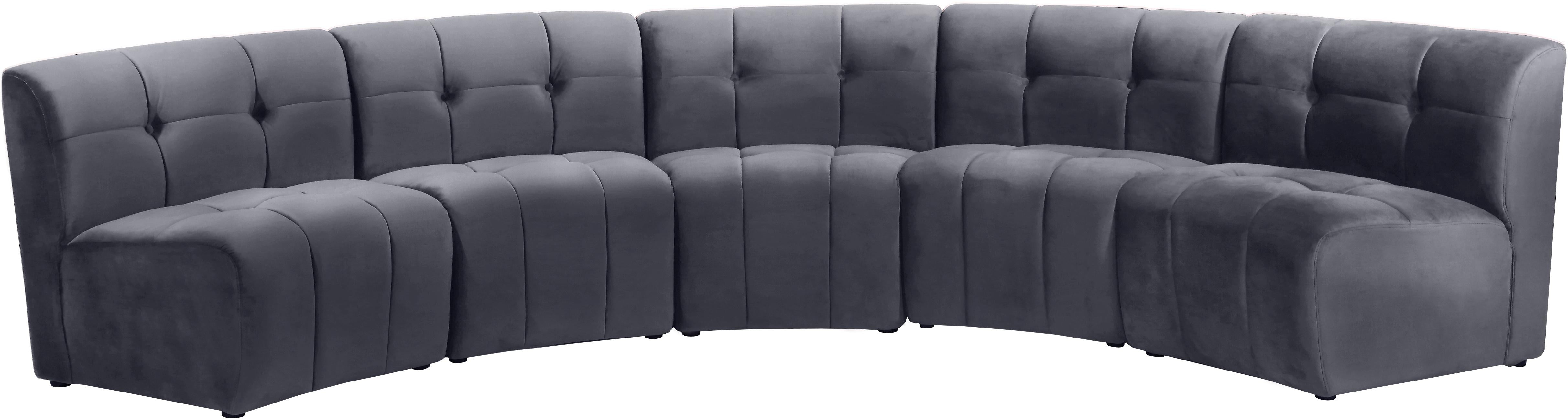 Limitless Grey Velvet 5pc. Modular Sectional - Luxury Home Furniture (MI)