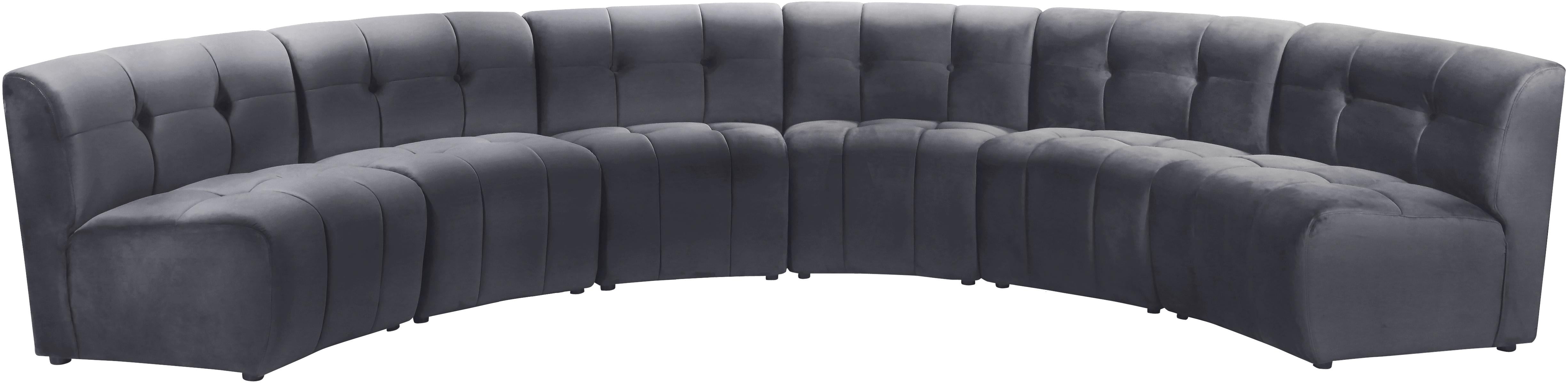 Limitless Grey Velvet 6pc. Modular Sectional - Luxury Home Furniture (MI)