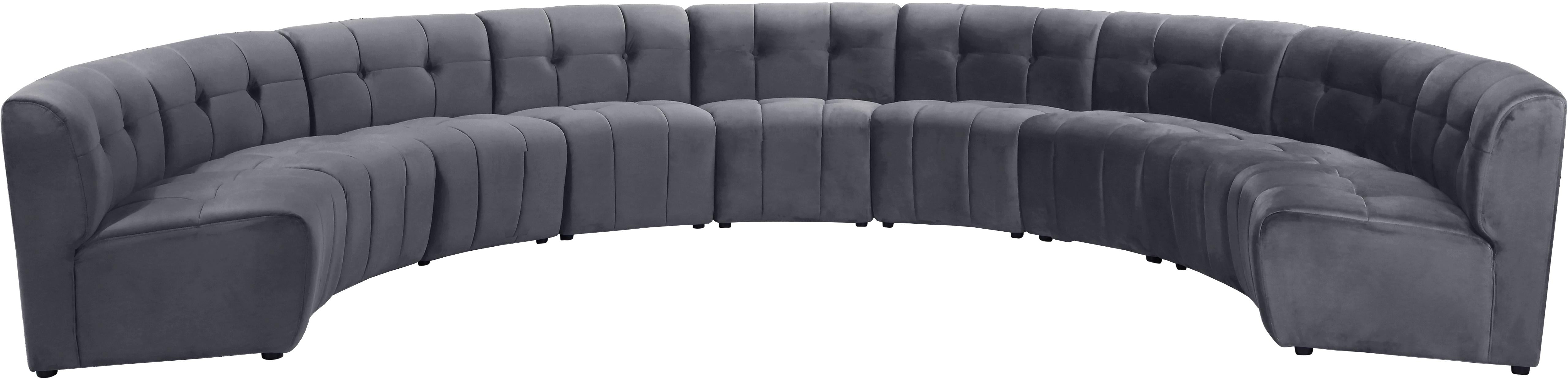 Limitless Grey Velvet 9pc. Modular Sectional