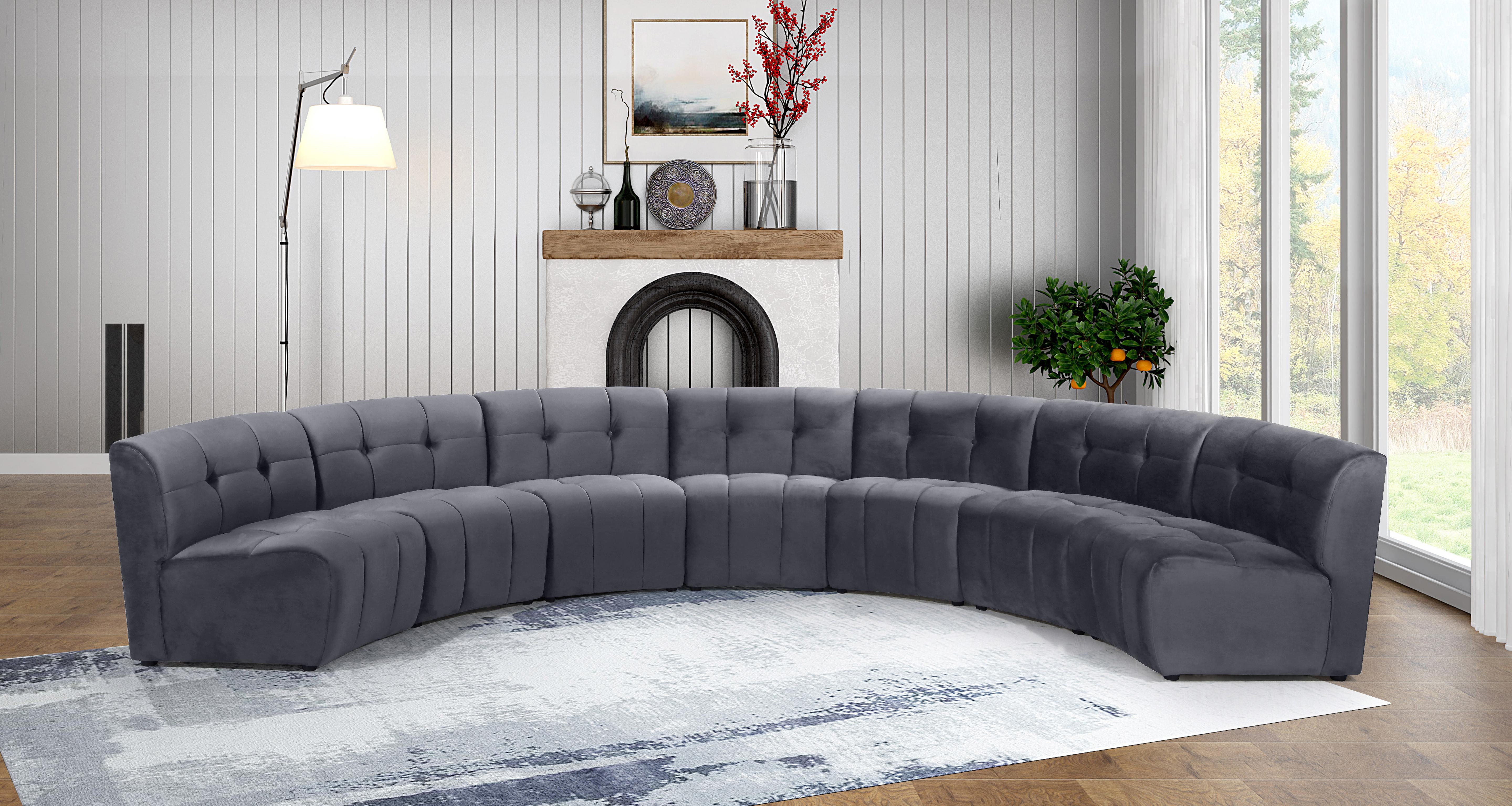 Limitless Grey Velvet 7pc. Modular Sectional - Luxury Home Furniture (MI)