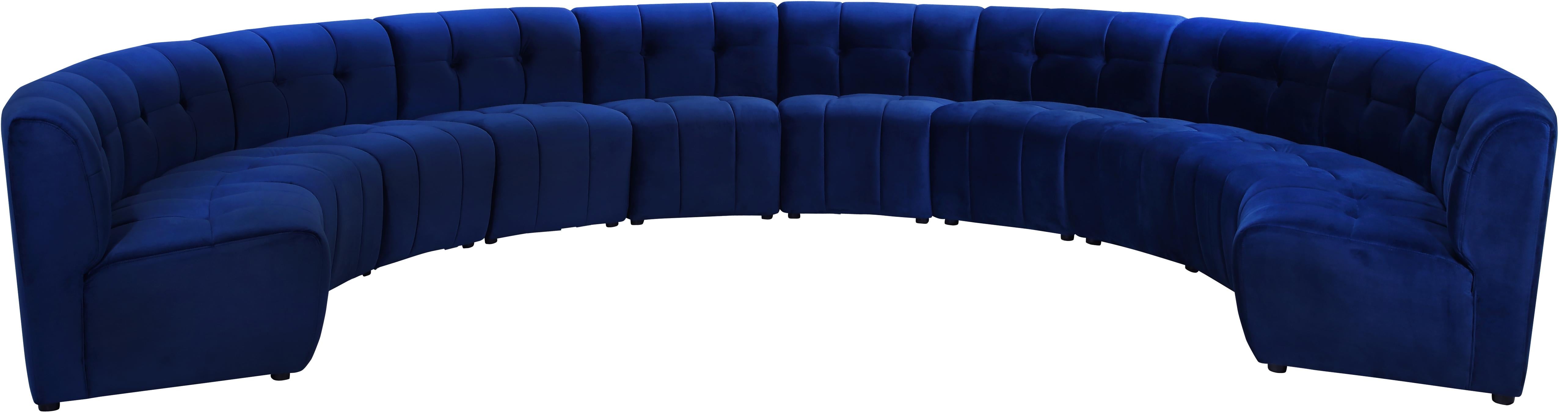 Limitless Navy Velvet 10pc. Modular Sectional - Luxury Home Furniture (MI)