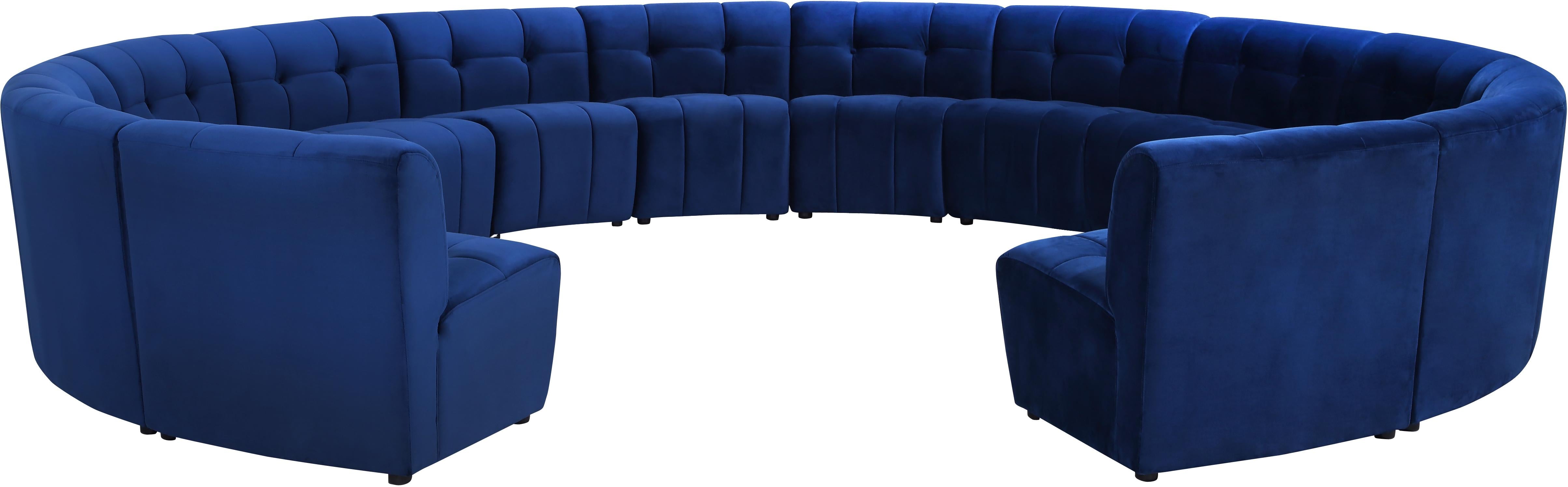 Limitless Navy Velvet 14pc. Modular Sectional - Luxury Home Furniture (MI)
