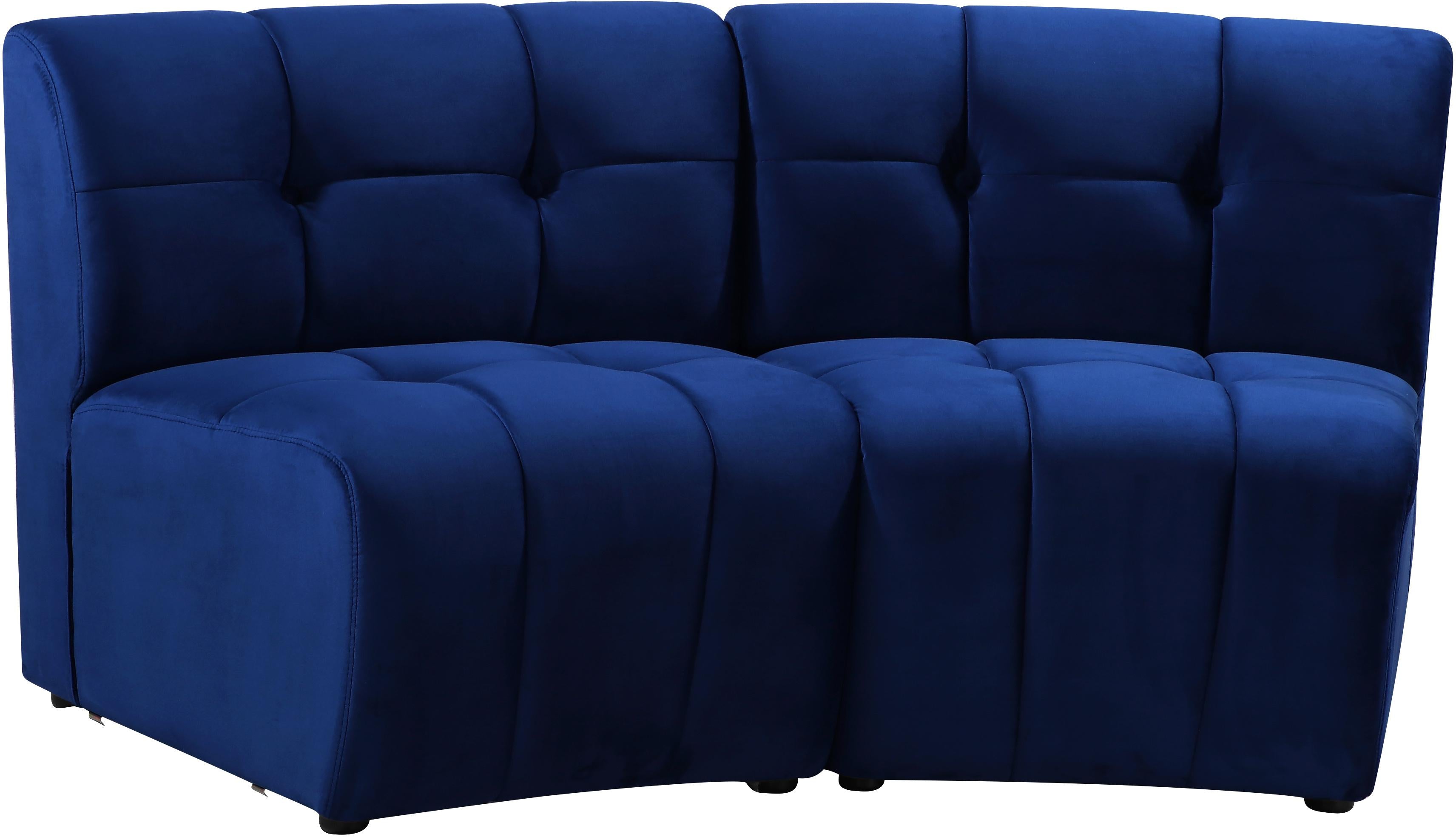 Limitless Navy Velvet 2pc. Modular Sectional - Luxury Home Furniture (MI)