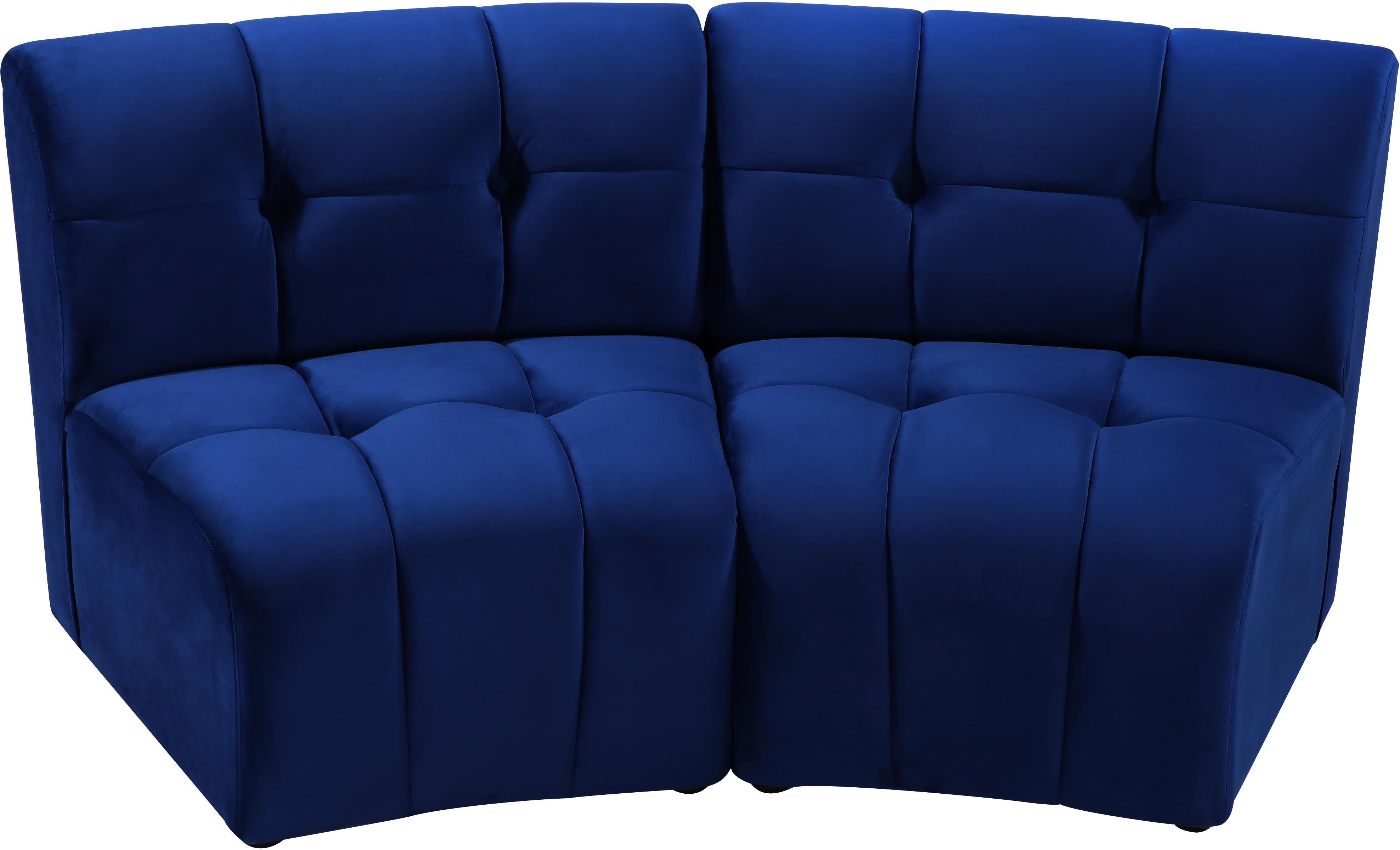 Limitless Navy Velvet 2pc. Modular Sectional - Luxury Home Furniture (MI)