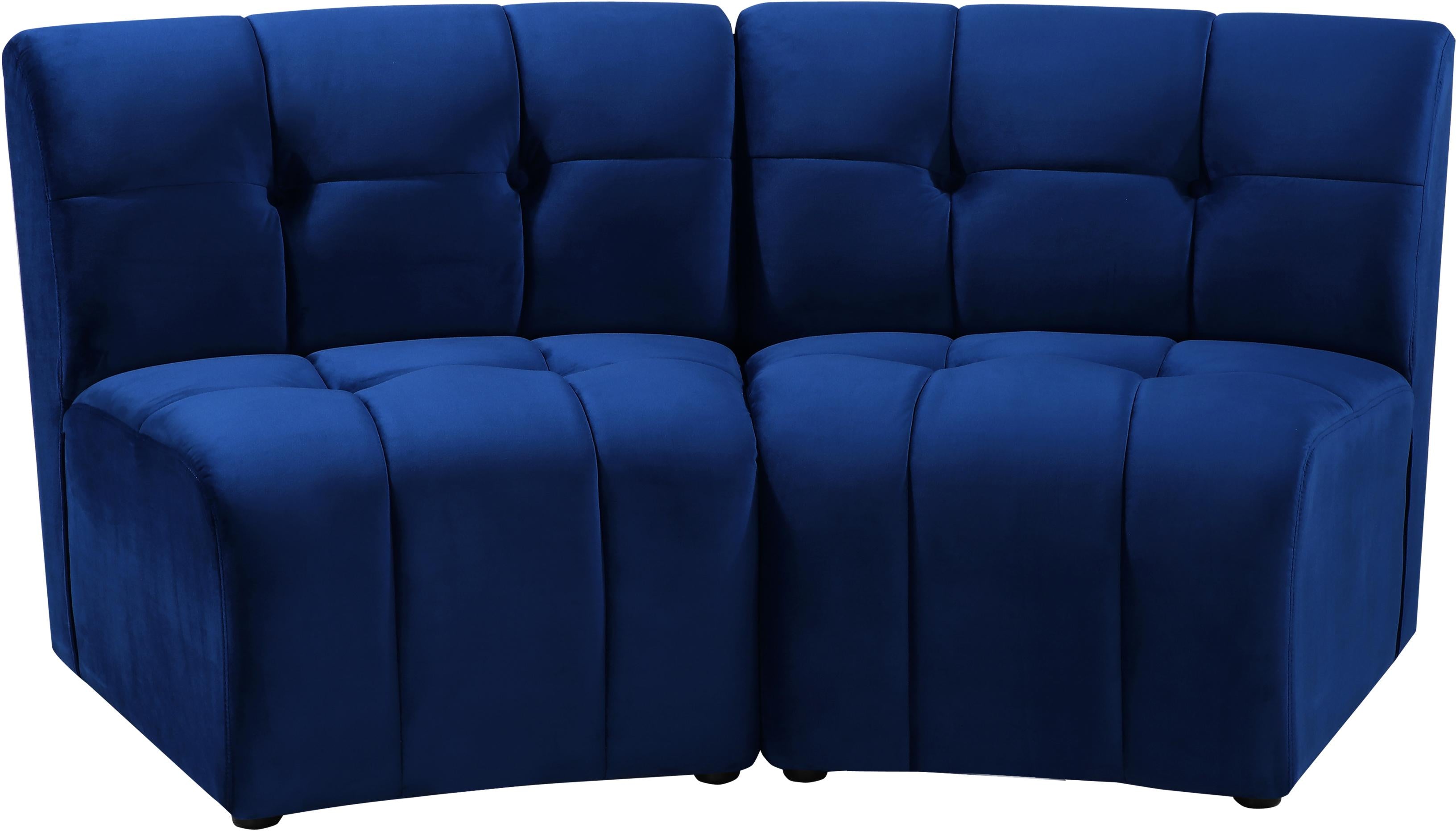 Limitless Navy Velvet 2pc. Modular Sectional - Luxury Home Furniture (MI)