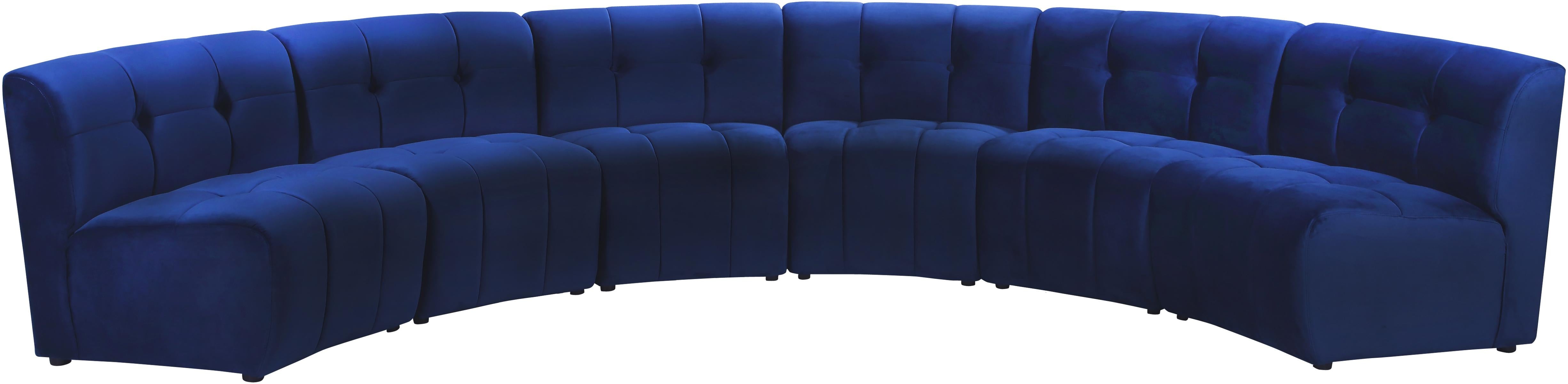 Limitless Navy Velvet 6pc. Modular Sectional - Luxury Home Furniture (MI)