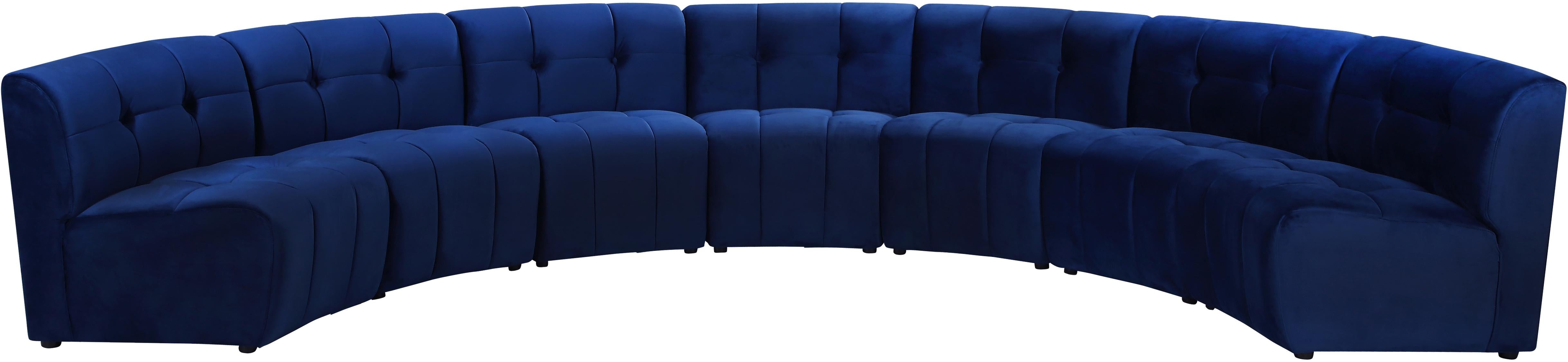 Limitless Navy Velvet 7pc. Modular Sectional - Luxury Home Furniture (MI)