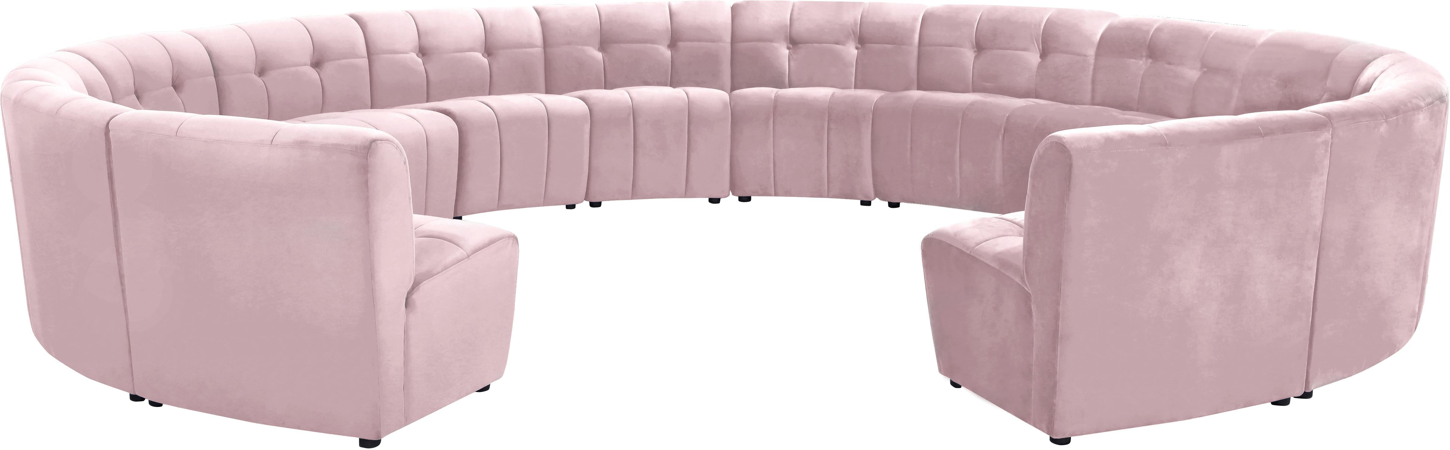 Limitless Pink Velvet 14pc. Modular Sectional - Luxury Home Furniture (MI)