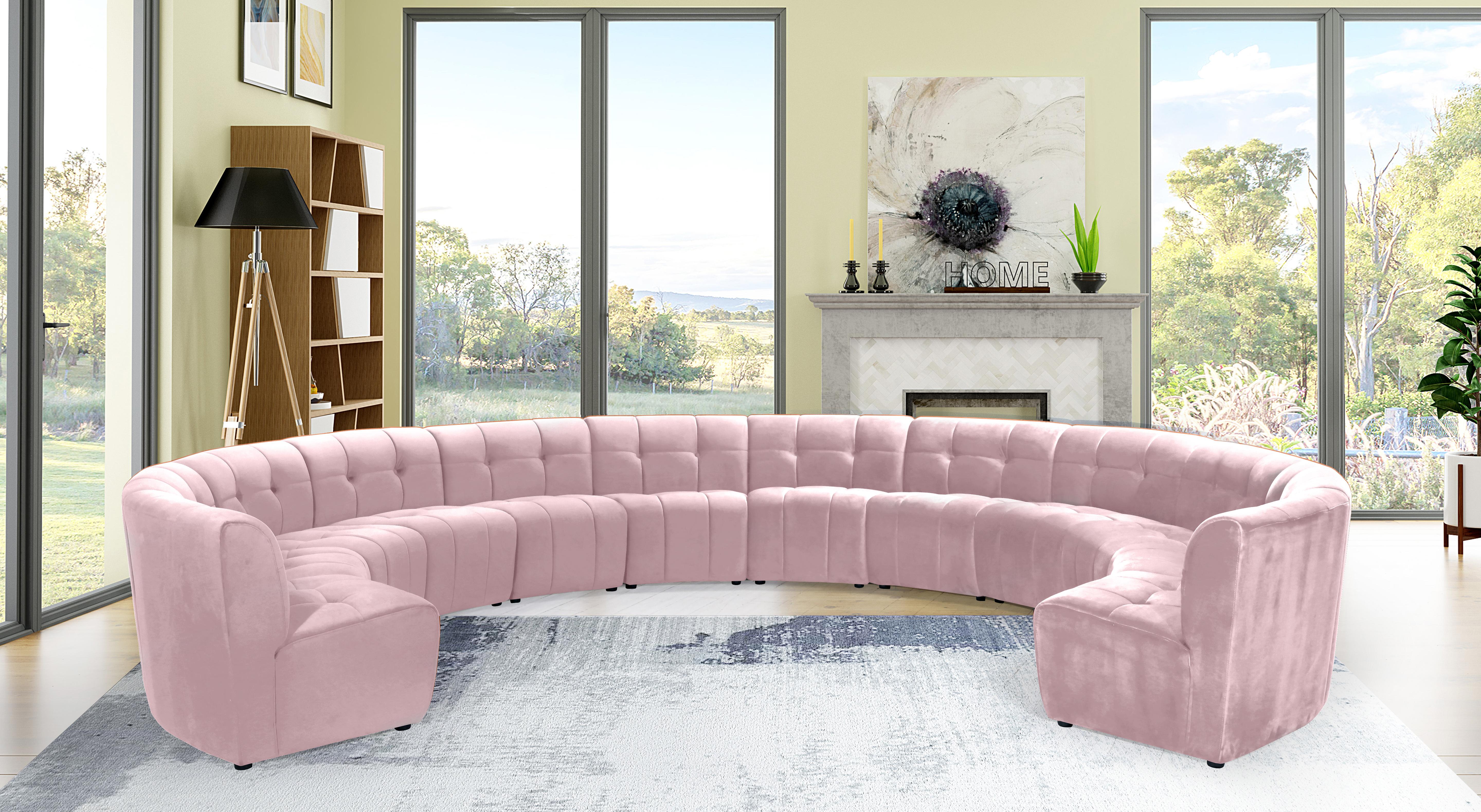 Limitless Pink Velvet 12pc. Modular Sectional - Luxury Home Furniture (MI)