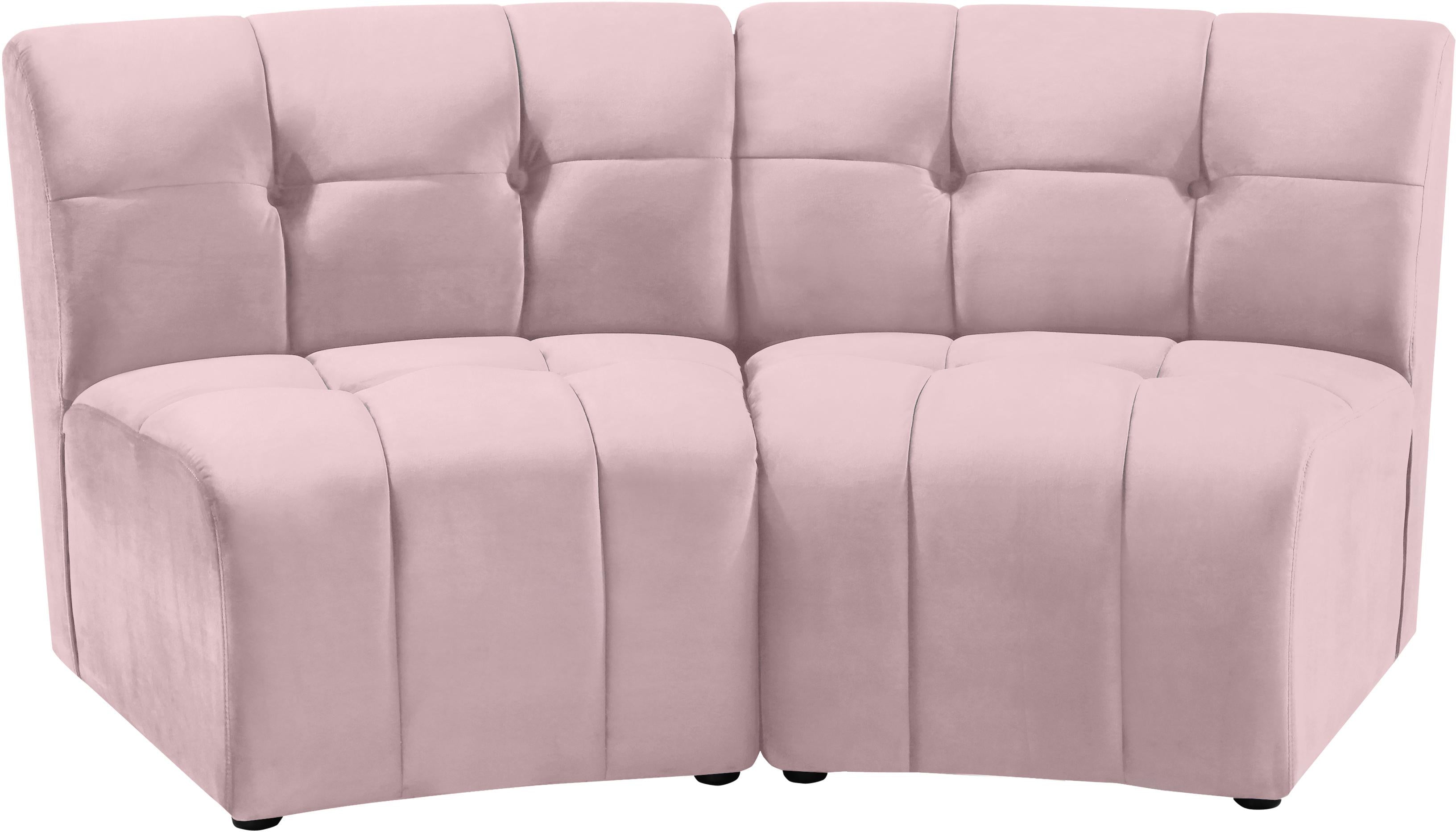 Limitless Pink Velvet 2pc. Modular Sectional - Luxury Home Furniture (MI)
