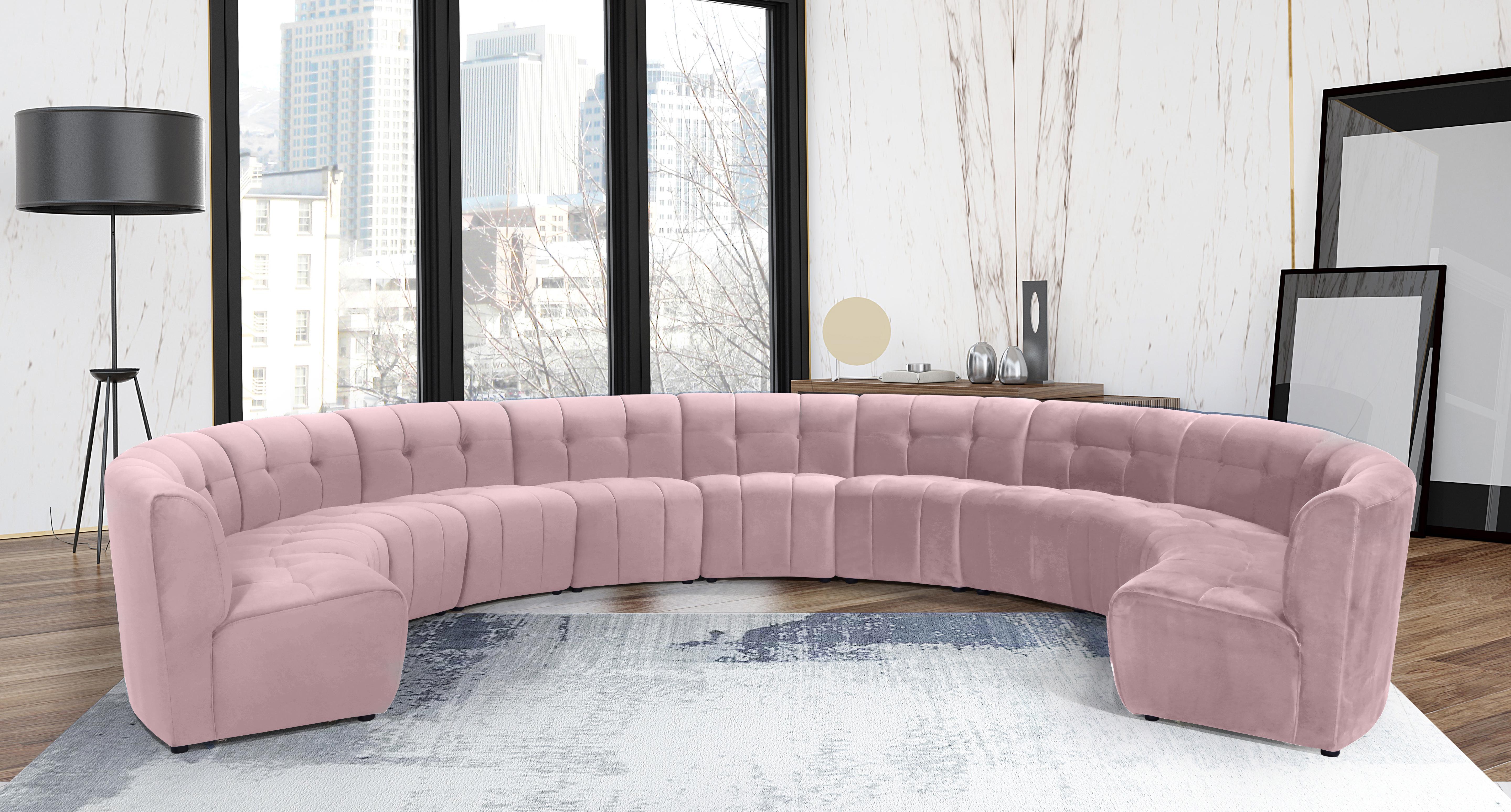 Limitless Pink Velvet 11pc. Modular Sectional - Luxury Home Furniture (MI)