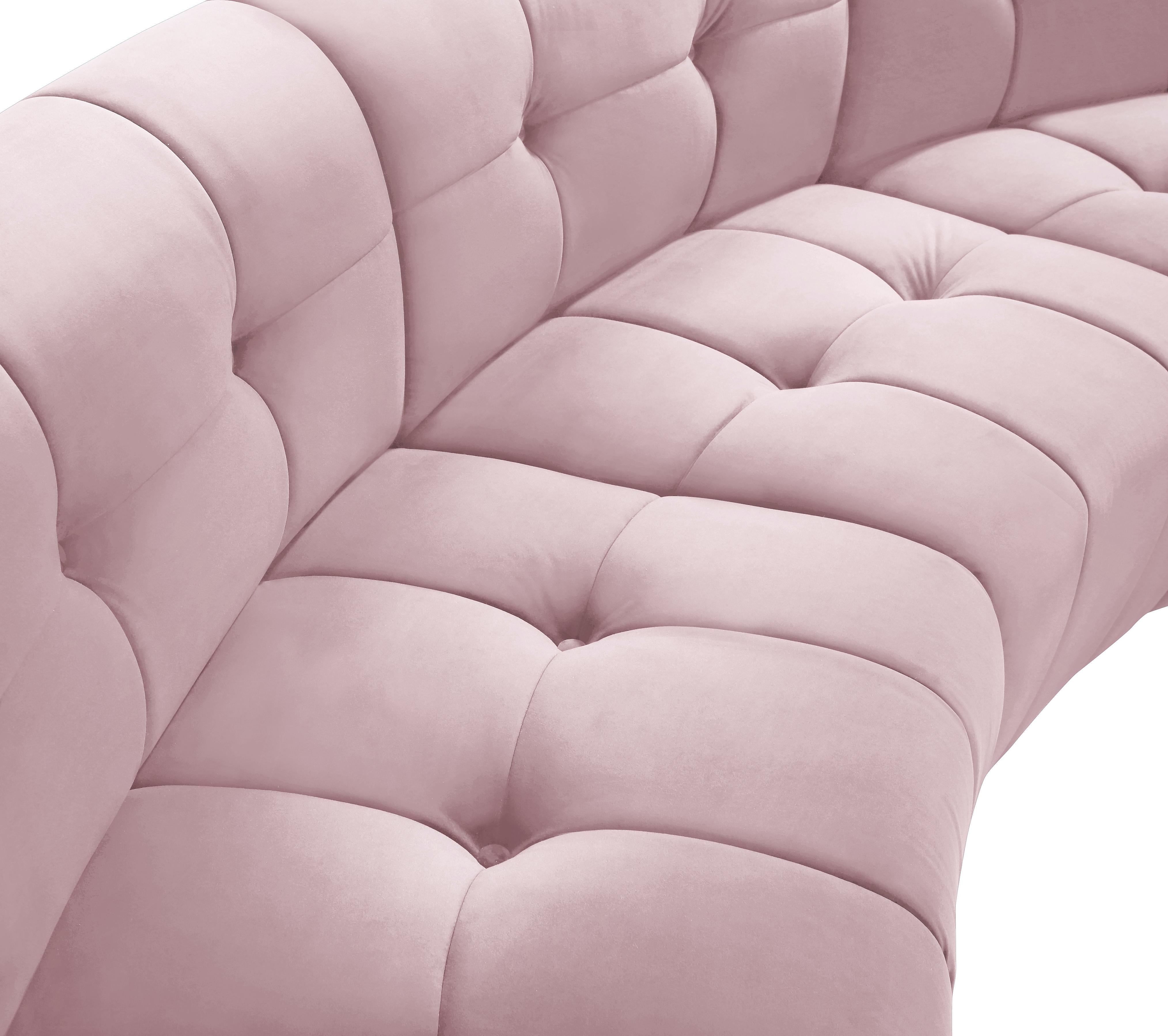 Limitless Pink Velvet 2pc. Modular Sectional - Luxury Home Furniture (MI)