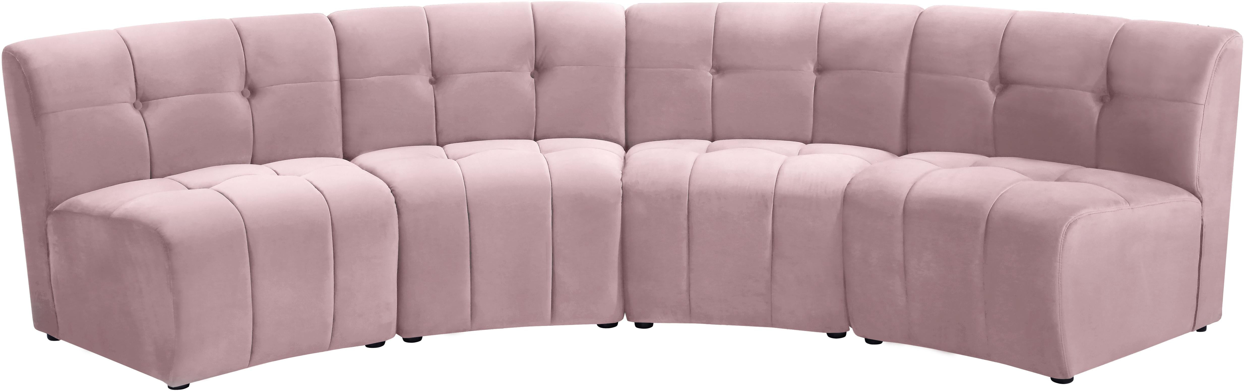 Limitless Pink Velvet 4pc. Modular Sectional - Luxury Home Furniture (MI)