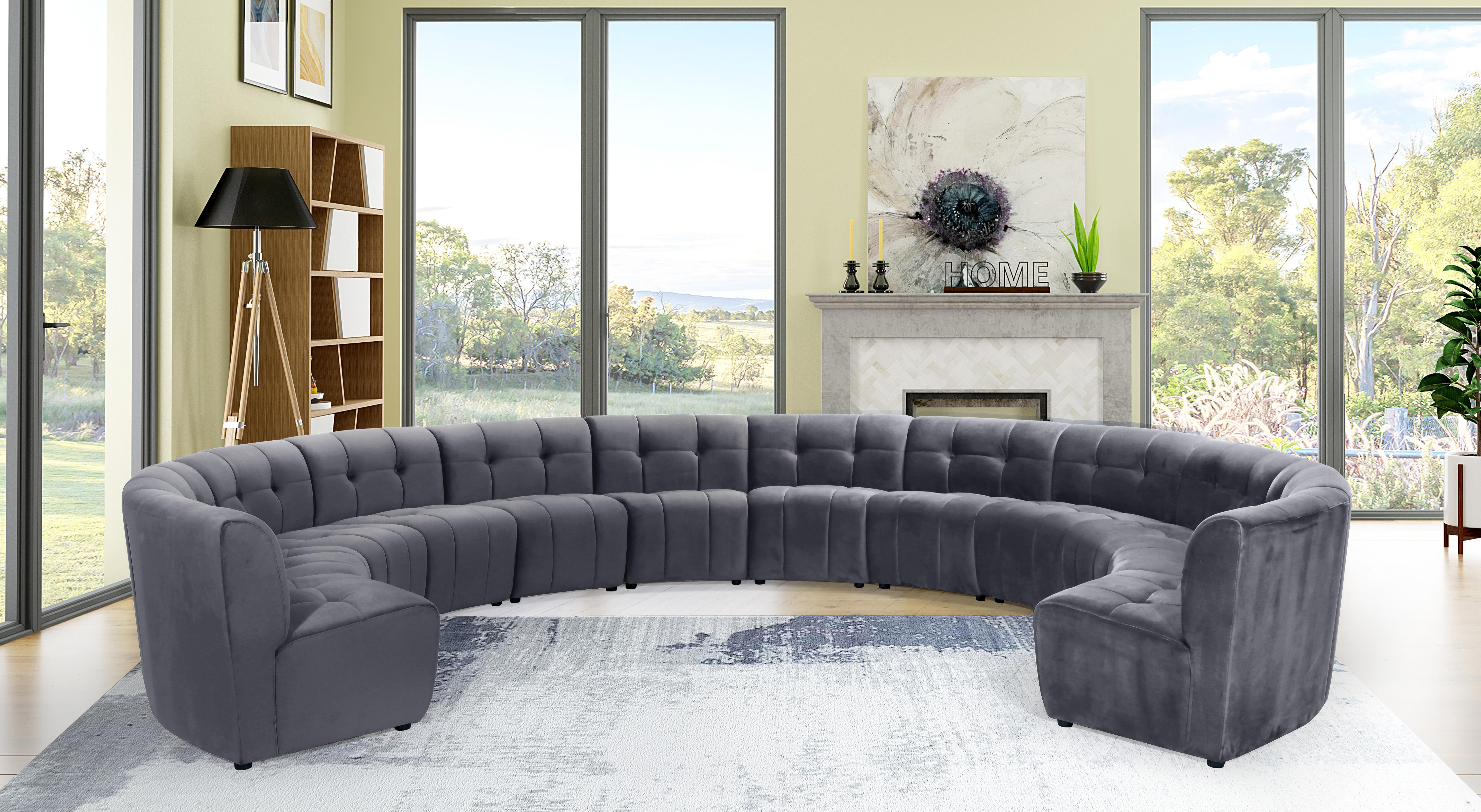 Limitless Grey Velvet 12pc. Modular Sectional - Luxury Home Furniture (MI)
