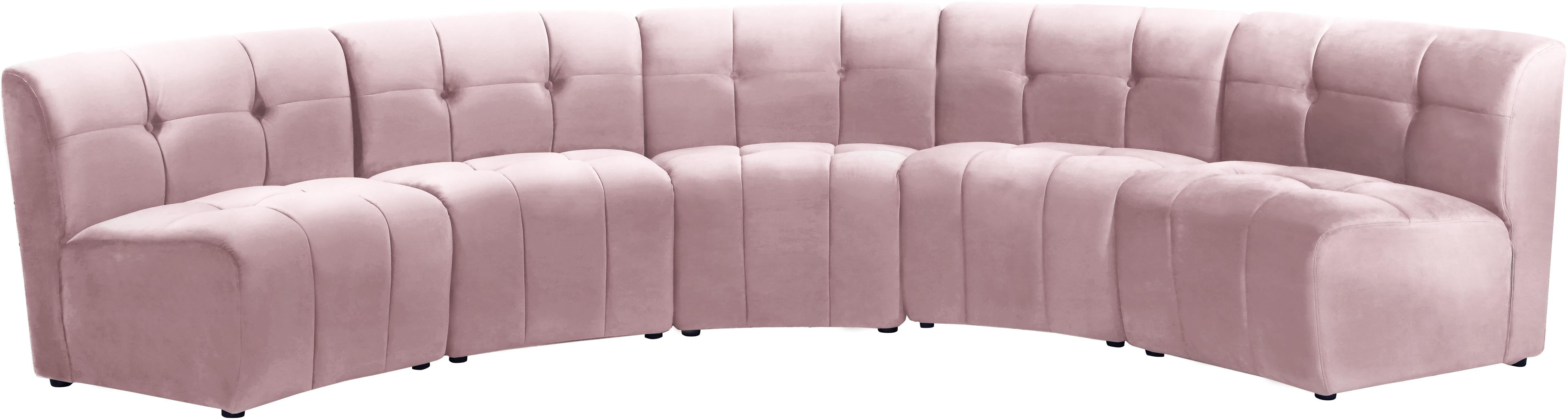 Limitless Pink Velvet 5pc. Modular Sectional - Luxury Home Furniture (MI)