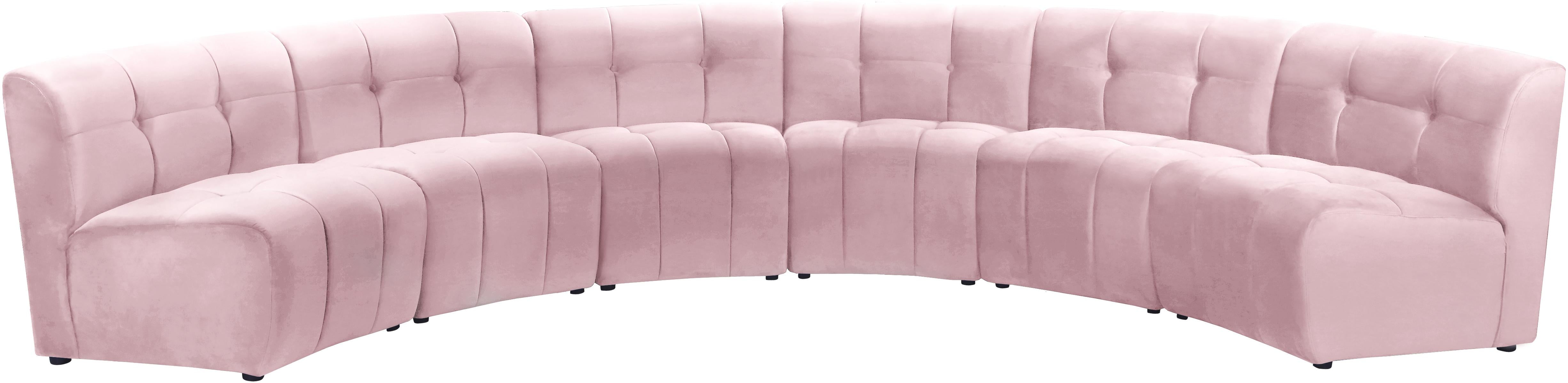 Limitless Pink Velvet 6pc. Modular Sectional - Luxury Home Furniture (MI)