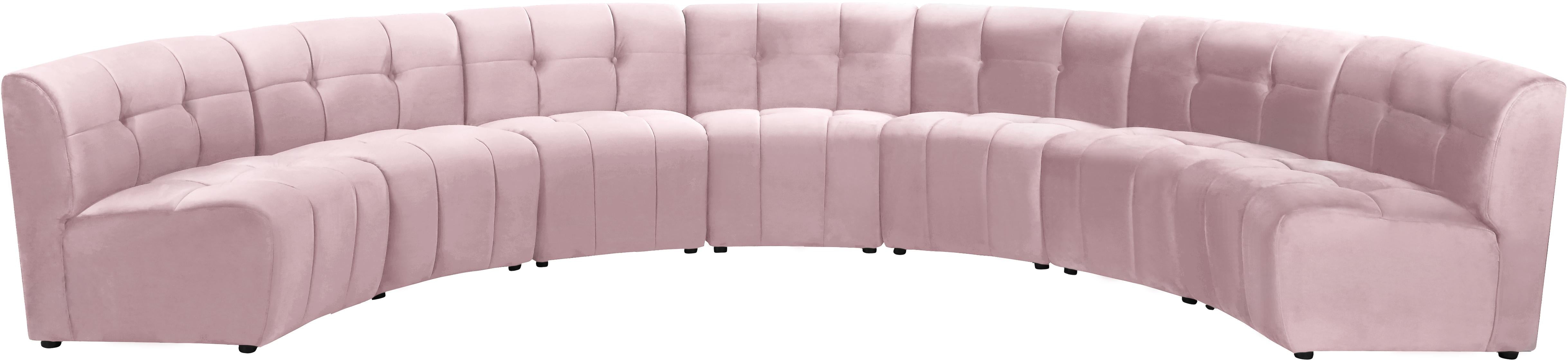 Limitless Pink Velvet 7pc. Modular Sectional - Luxury Home Furniture (MI)