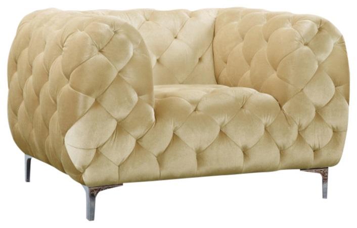 Mercer Beige Velvet Chair - Luxury Home Furniture (MI)