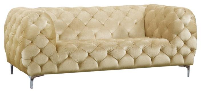 Mercer Beige Velvet Loveseat - Luxury Home Furniture (MI)