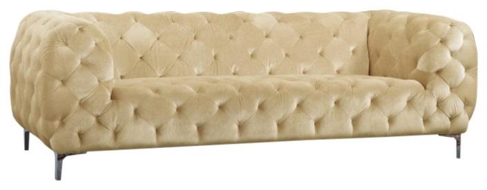 Mercer Beige Velvet Sofa - Luxury Home Furniture (MI)