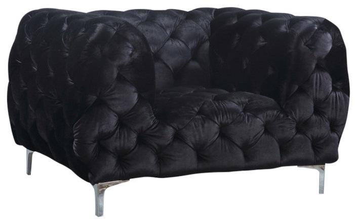 Mercer Black Velvet Chair - Luxury Home Furniture (MI)