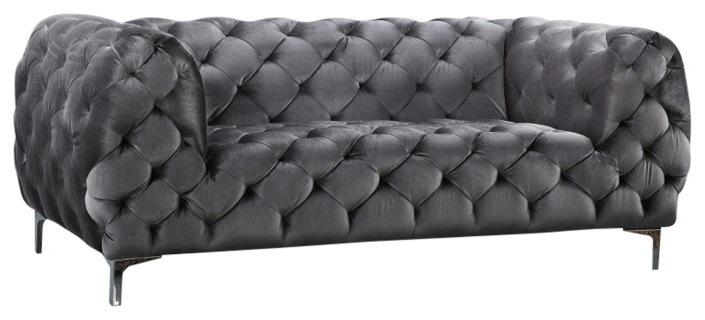 Mercer Grey Velvet Loveseat - Luxury Home Furniture (MI)