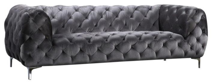 Mercer Grey Velvet Sofa - Luxury Home Furniture (MI)