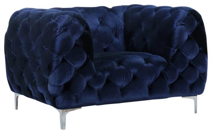 Mercer Navy Velvet Chair - Luxury Home Furniture (MI)