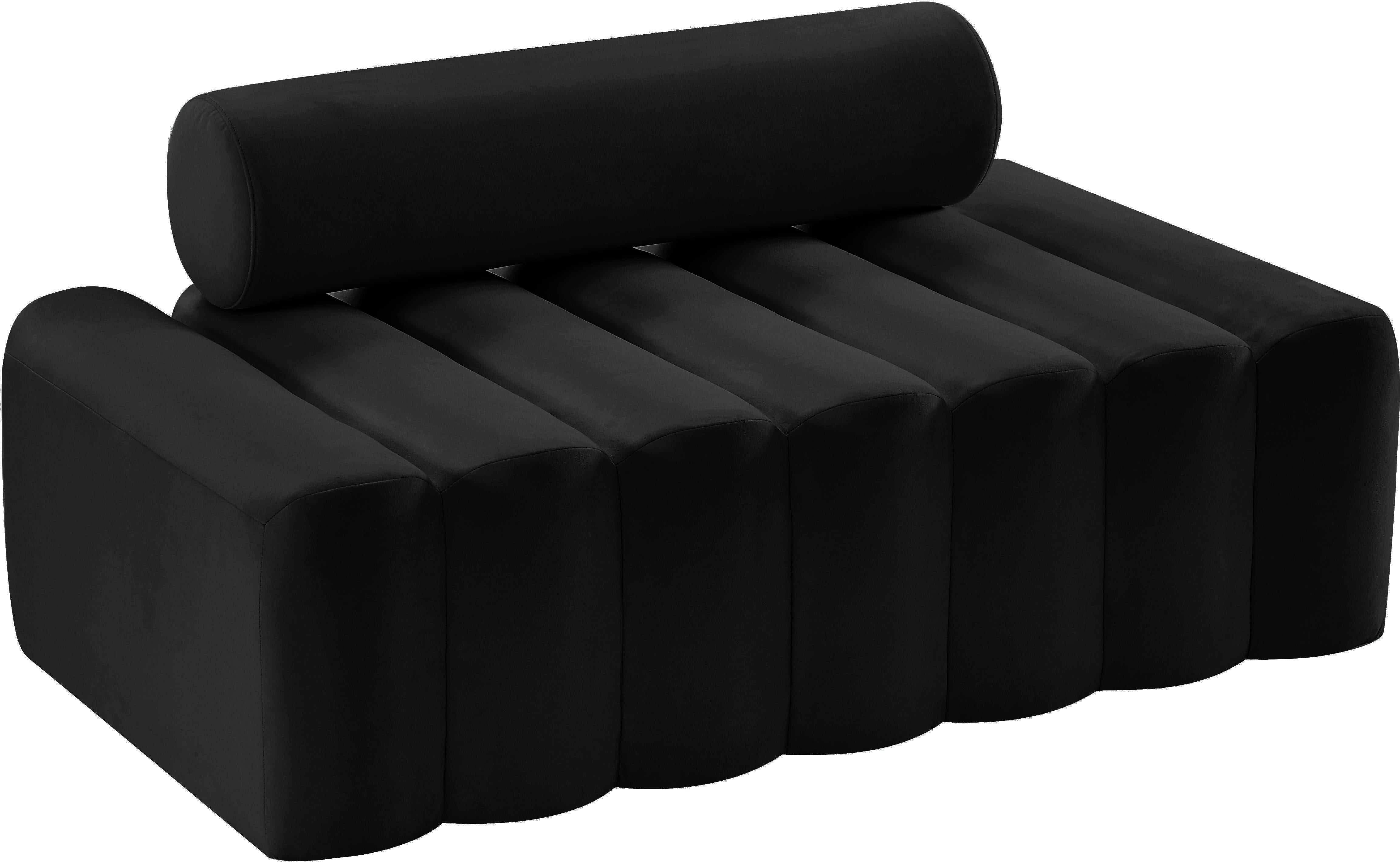 Melody Black Velvet Loveseat - Luxury Home Furniture (MI)